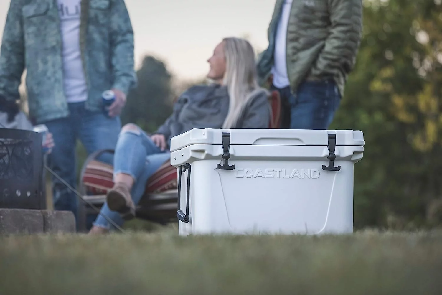 Coastland Delta Series 25 Quart Hard Sided Cooler, Premium Insulated Ice Chest, White