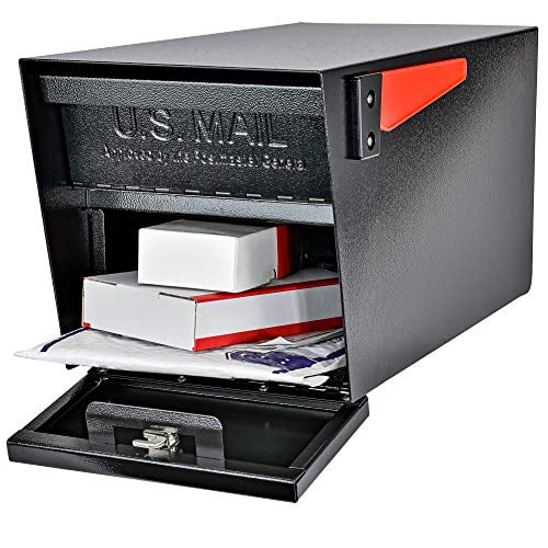 Mail Boss 7506 Mail Manager Curbside Locking Security Mailbox, Black,Large