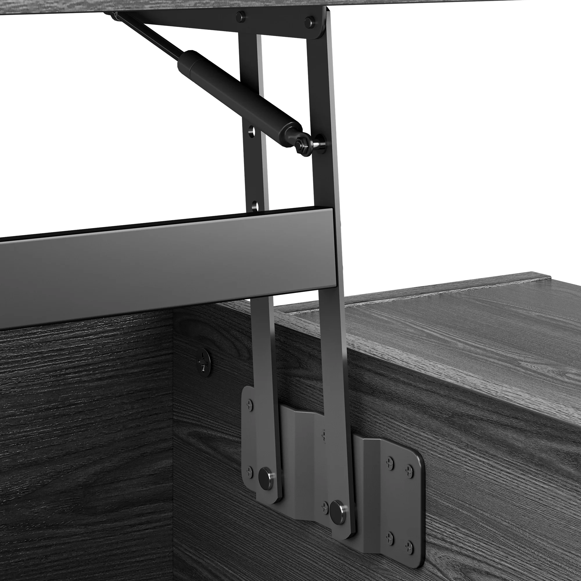 Dextrus Wood Lift Top Coffee Table with Drawers, Gray