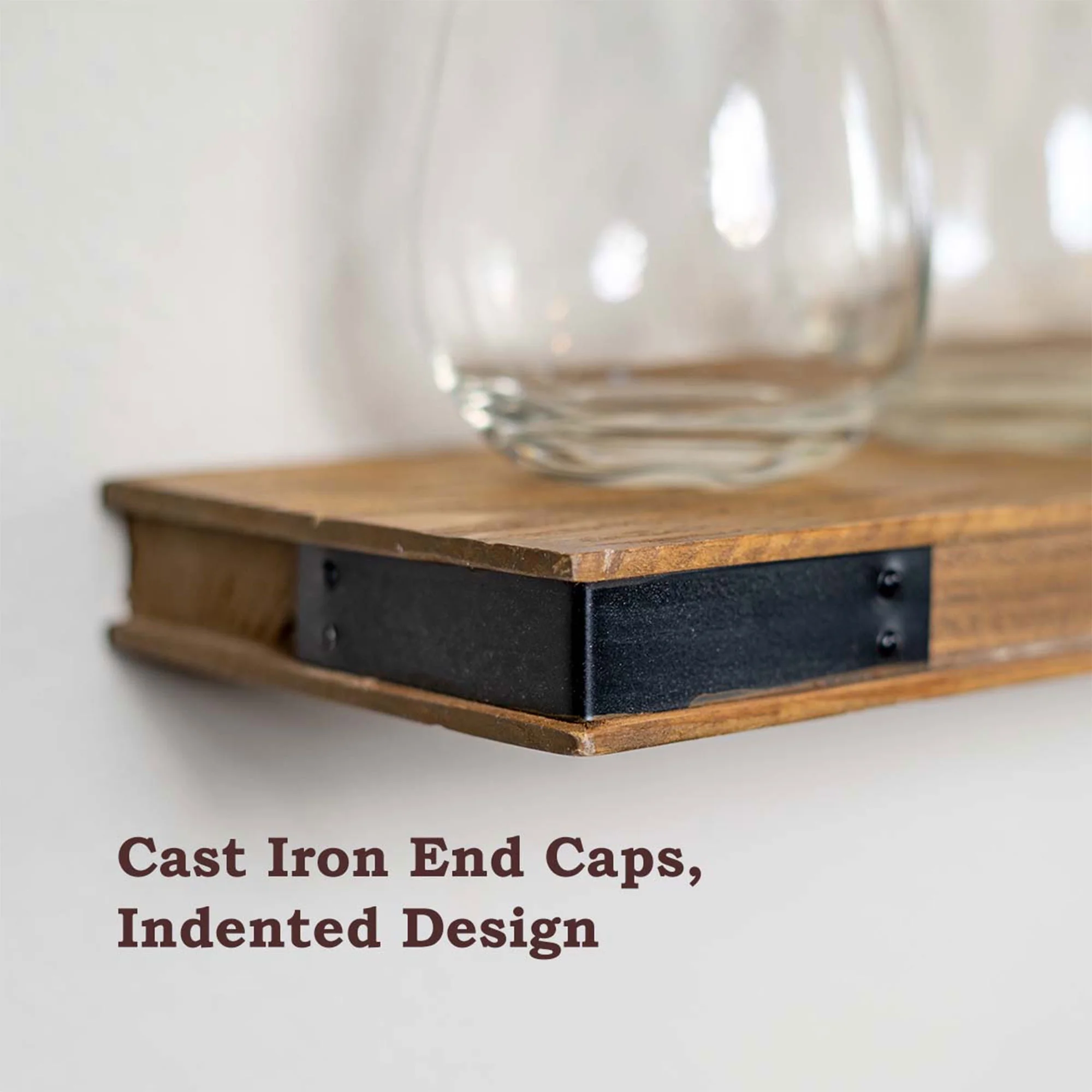 Willow & Grace Johnny 36 Inch Floating Shelves, Light Walnut, Set of 2