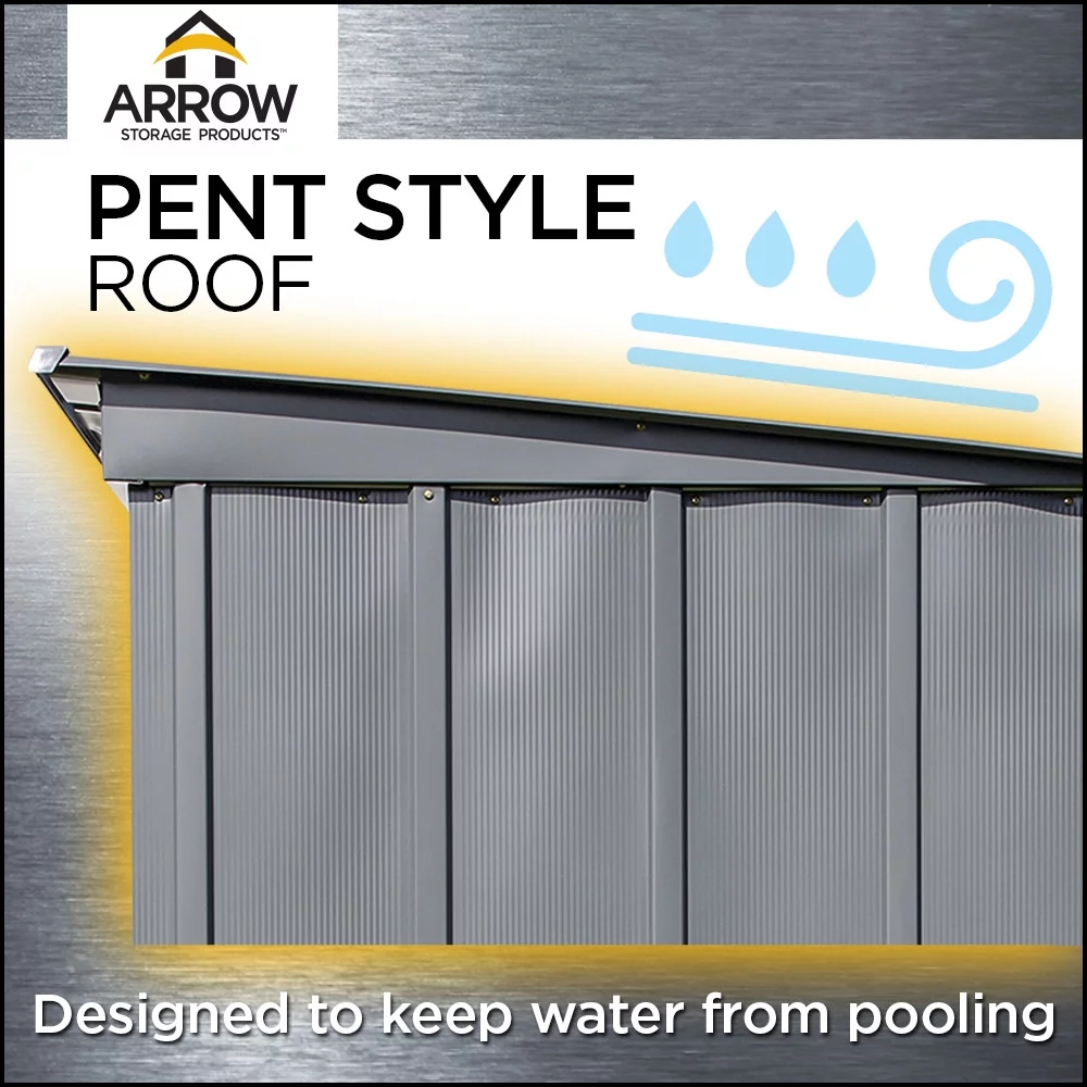 Arrow Classic Steel Storage Shed, 6x4, Charcoal