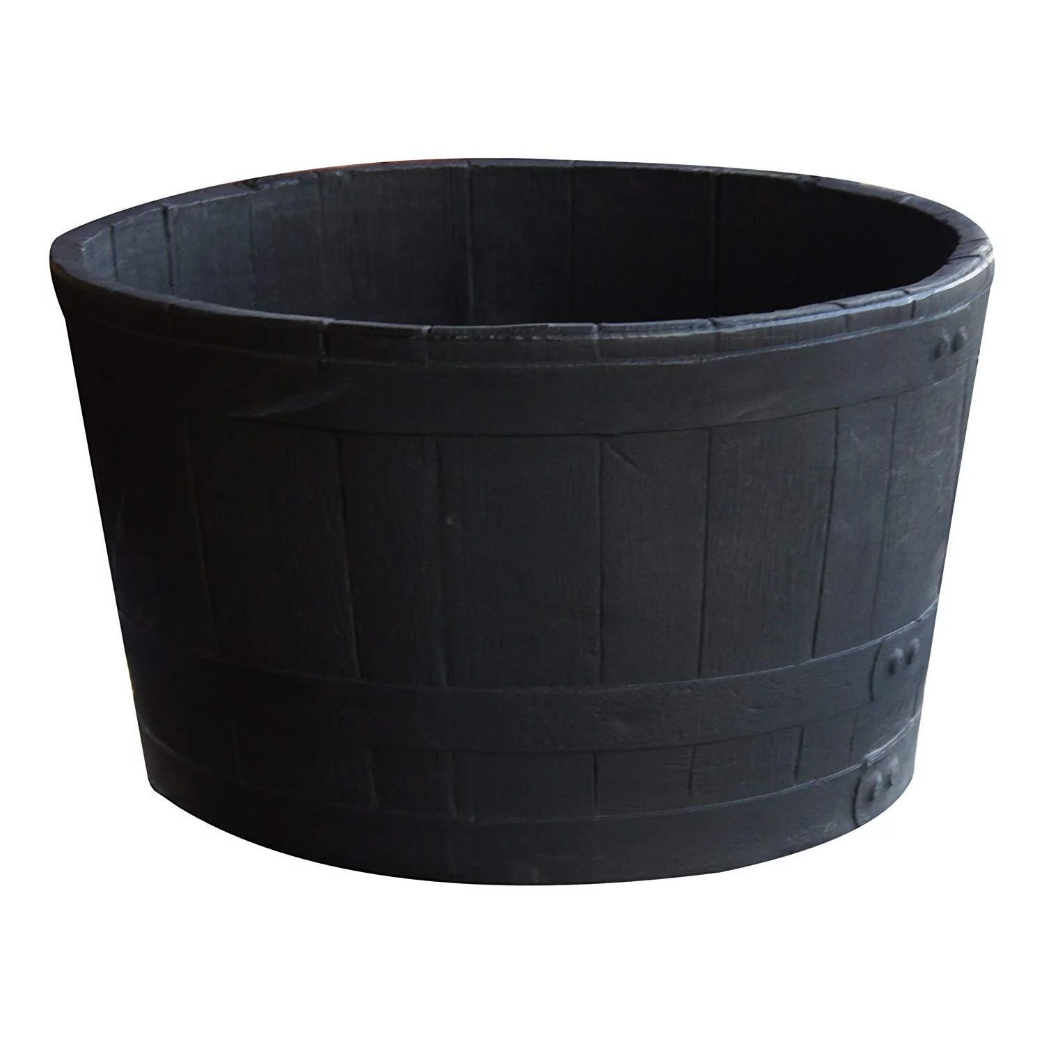 RTS Home Accents RTS Barrel Planter-Color:Black