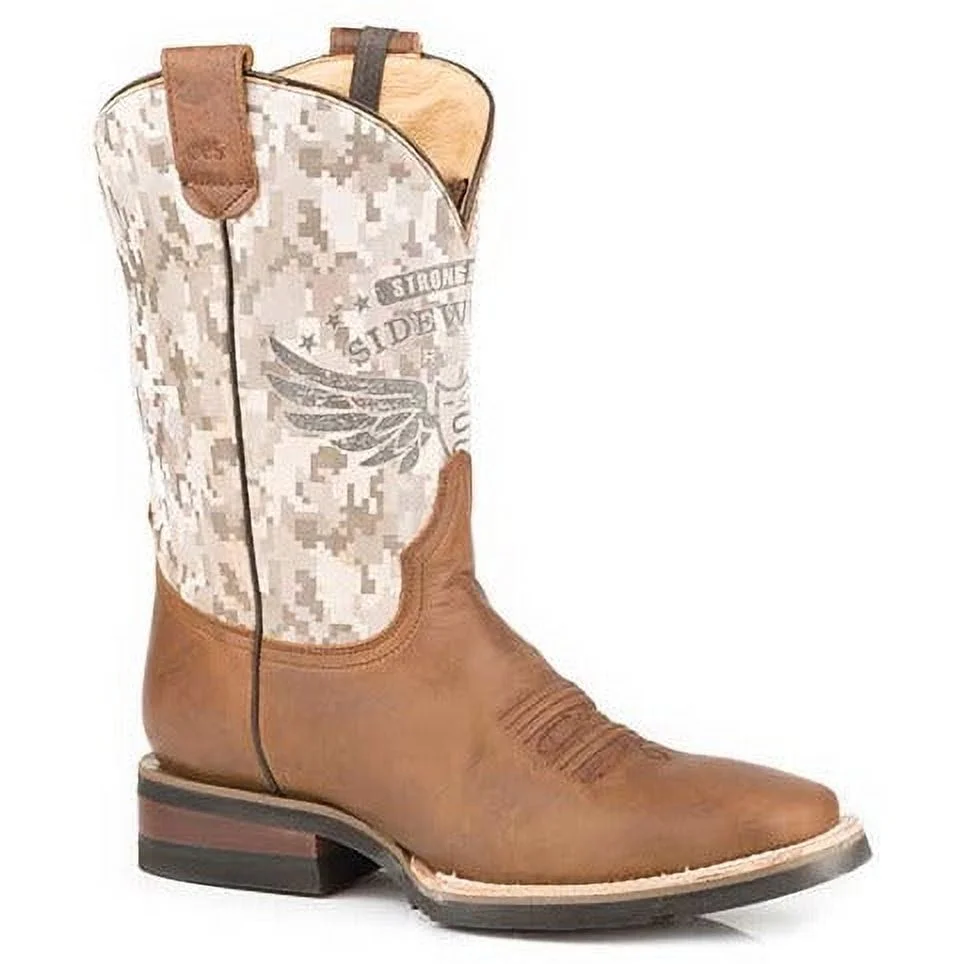 Roper Men's Out Of Sight Western Boot Square Toe Tan 10 D(M) US