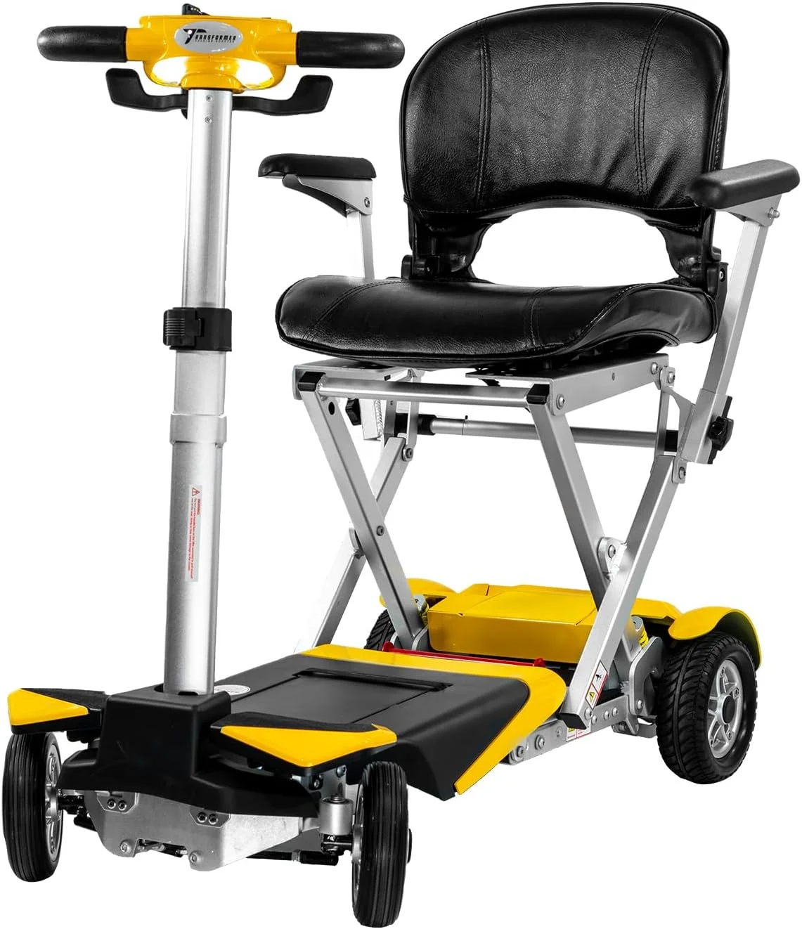 Enhance Mobility - The Transformer 2- Electric Auto Folding Mobility Scooter - 4-Wheels - Yellow