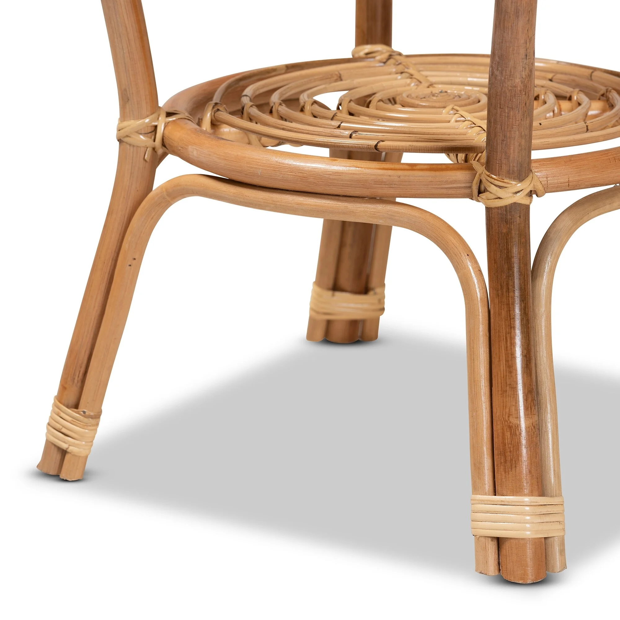 bali & pari Cariel Modern Bohemian Natural Brown Rattan Coffee Table