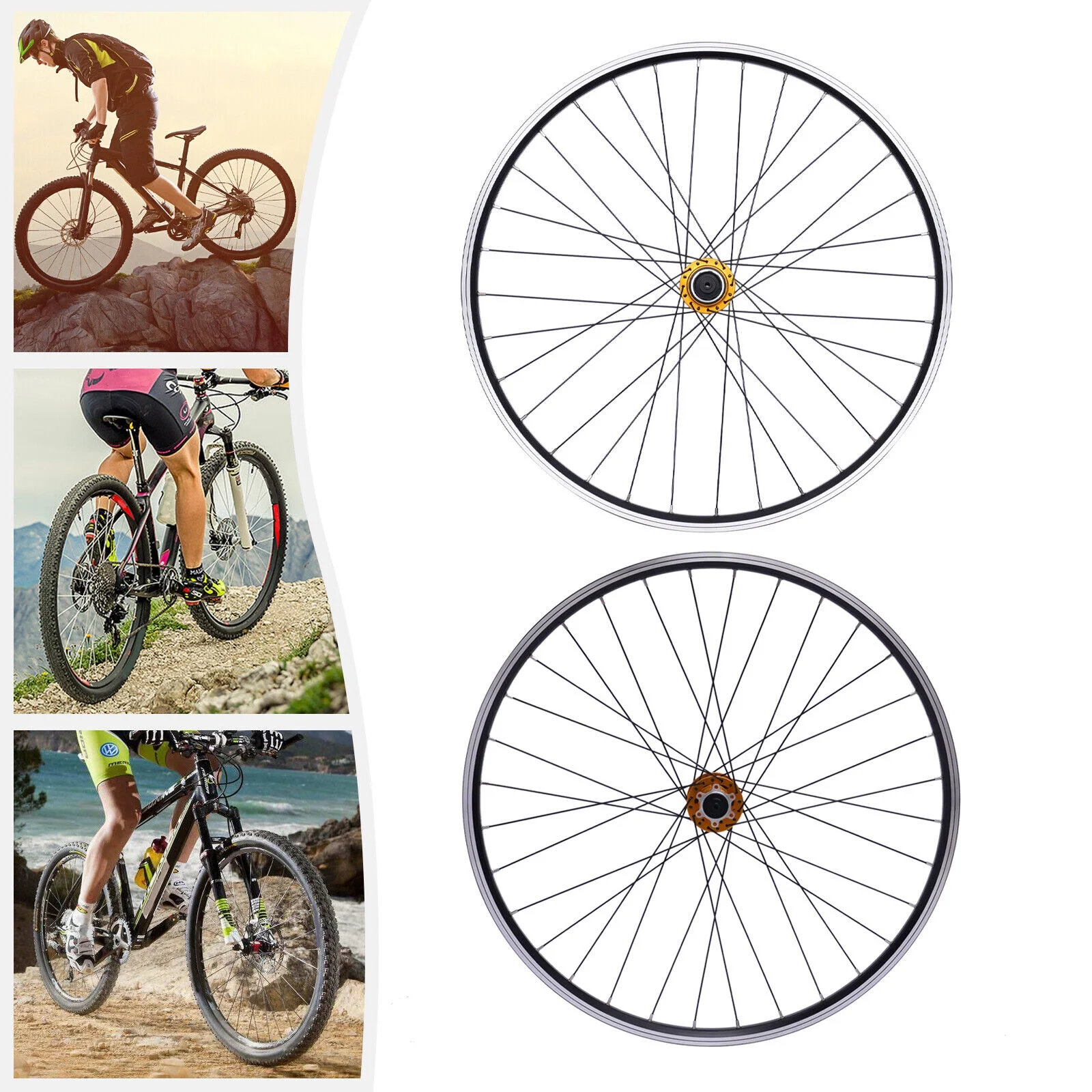 ZhdnBhnos MTB Mountain Bike Wheelset 29 inch Quick Release Bicycle Front Rear Wheels Set Aluminum Alloy Rim Disc Brake Fit 7-11 Speed Cassette