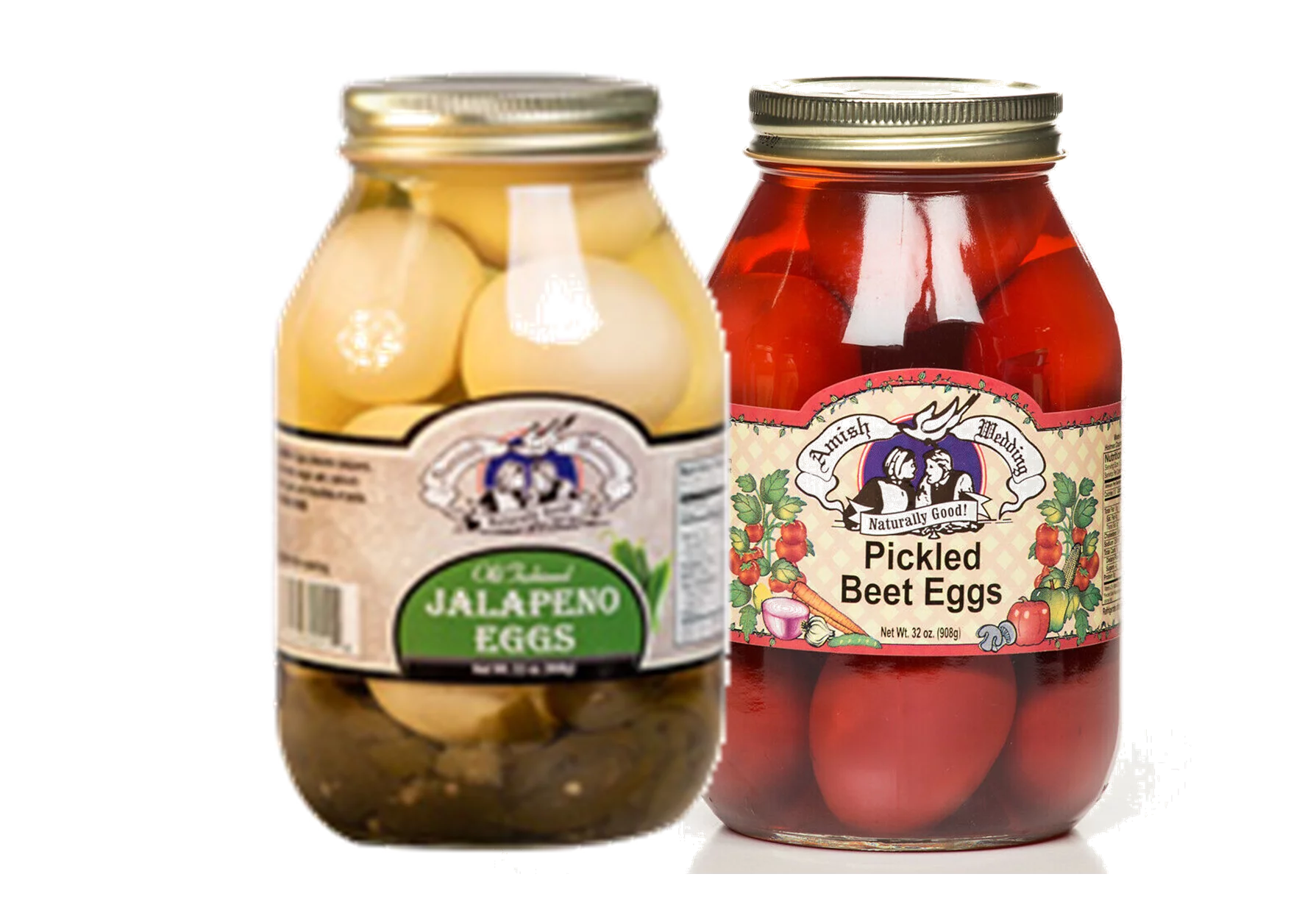 Amish Wedding Foods Jalapeno & Red Beet Eggs Variety 2-Pack