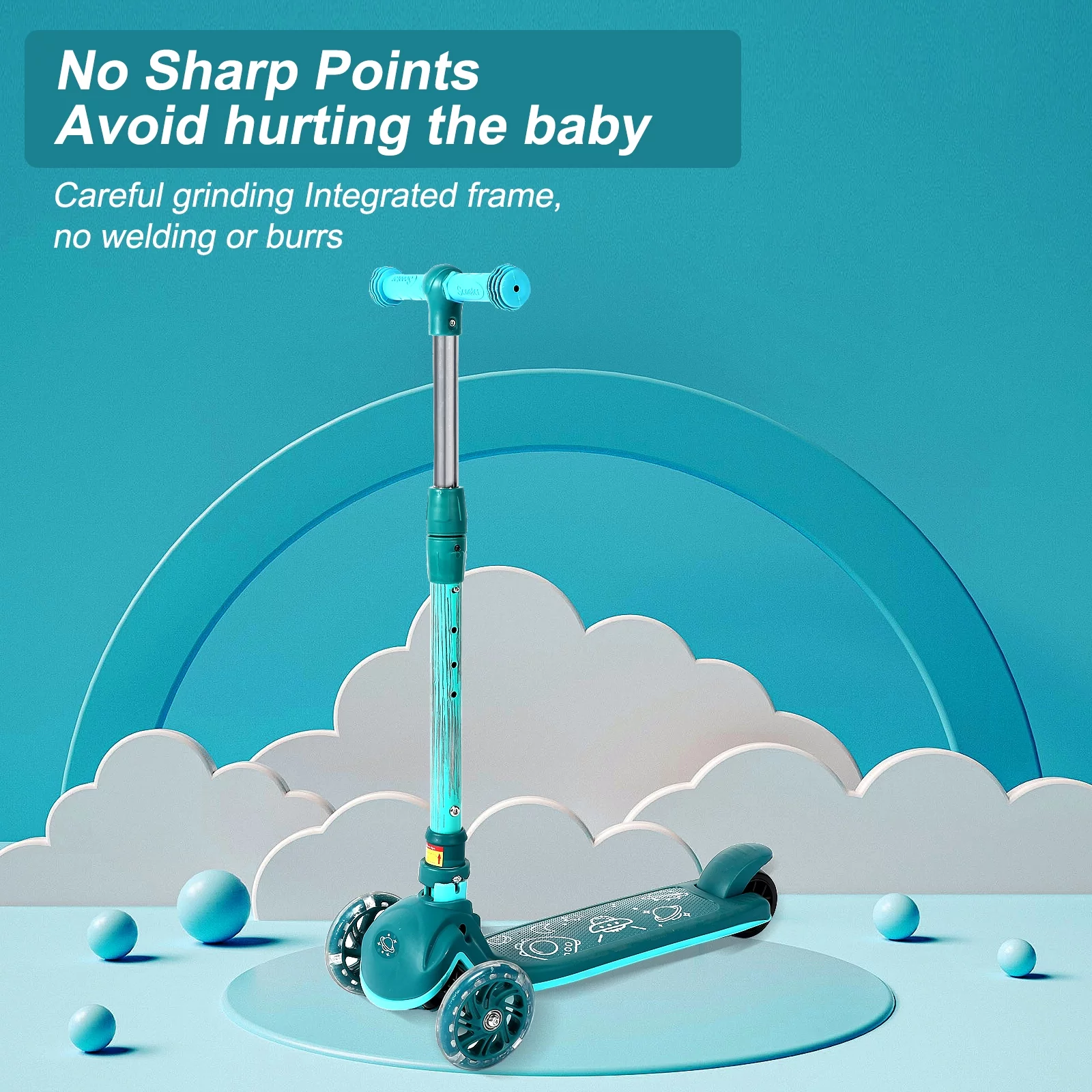 Folding Children's Inline Scooter Kick Scooter Wheel Push Scooter 3 wheel toddler scooter