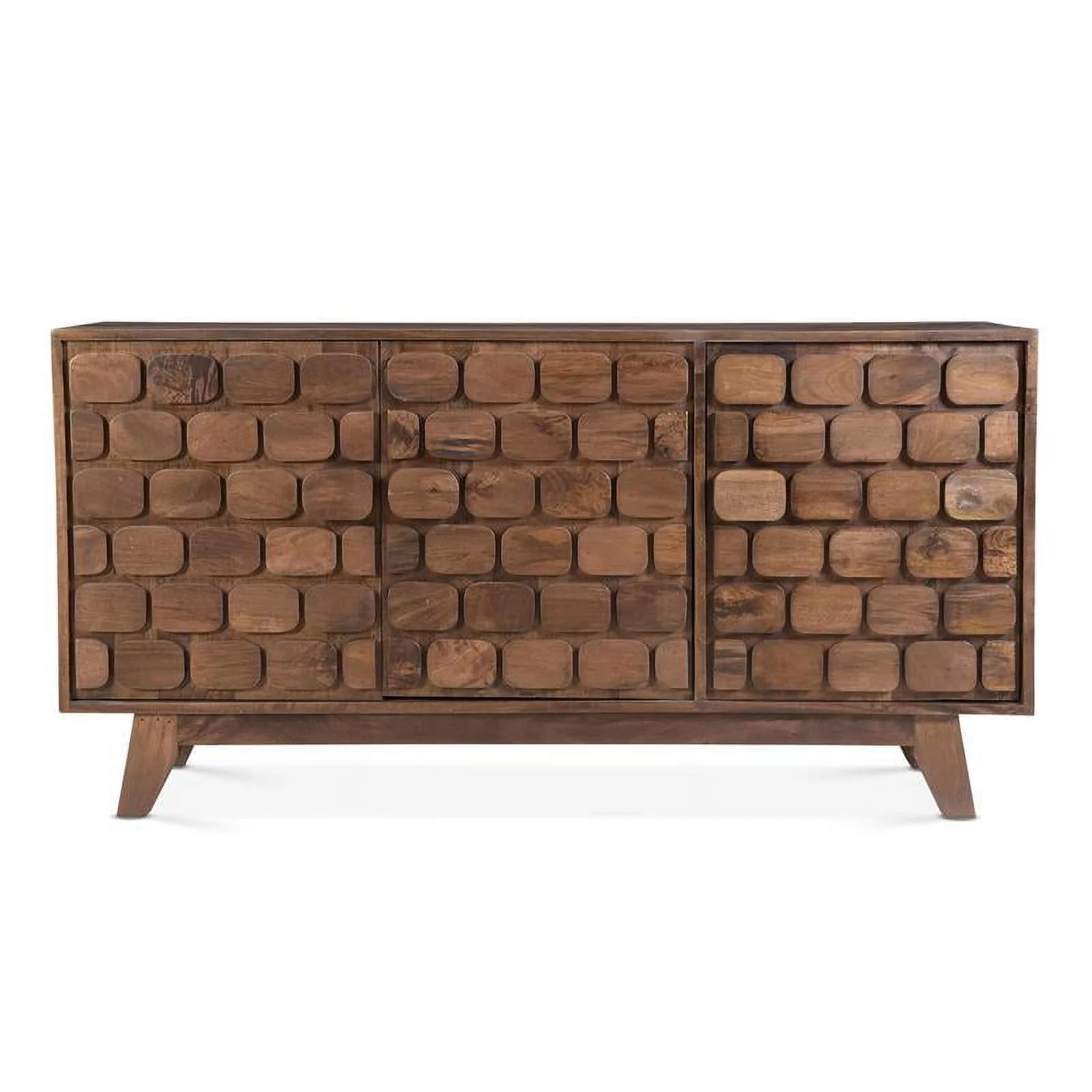 Pemberly Row Mid-Century Walnut Finish Solid Wood Accent Server