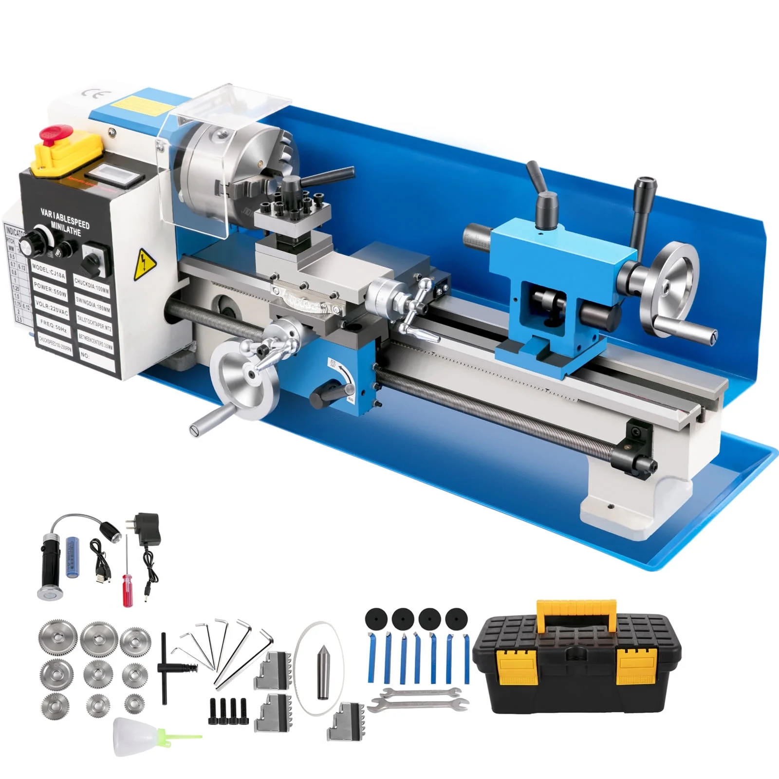 SKYSHALO Mini Metal Lathe, 7