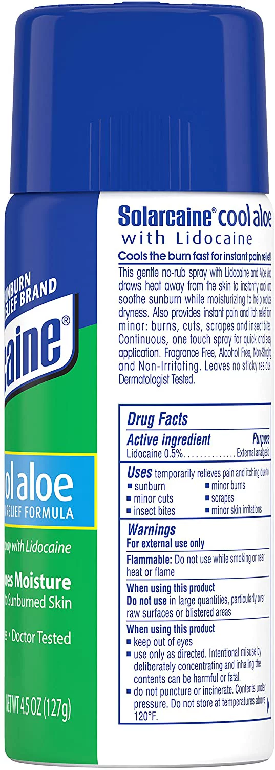 Solarcaine Cool Aloe Burn Relief Spray 4.50 oz (Pack of 6)
