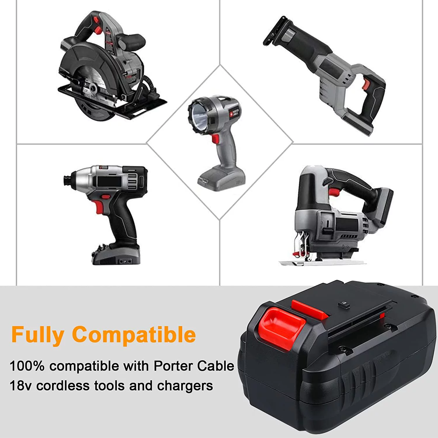 DASNITE 2Pack 18v 4.6Ah Compatible with PORTER CABLE PC18b Battery Replacement for PORTER CABLE PCC489N PCMVC PCXMVC