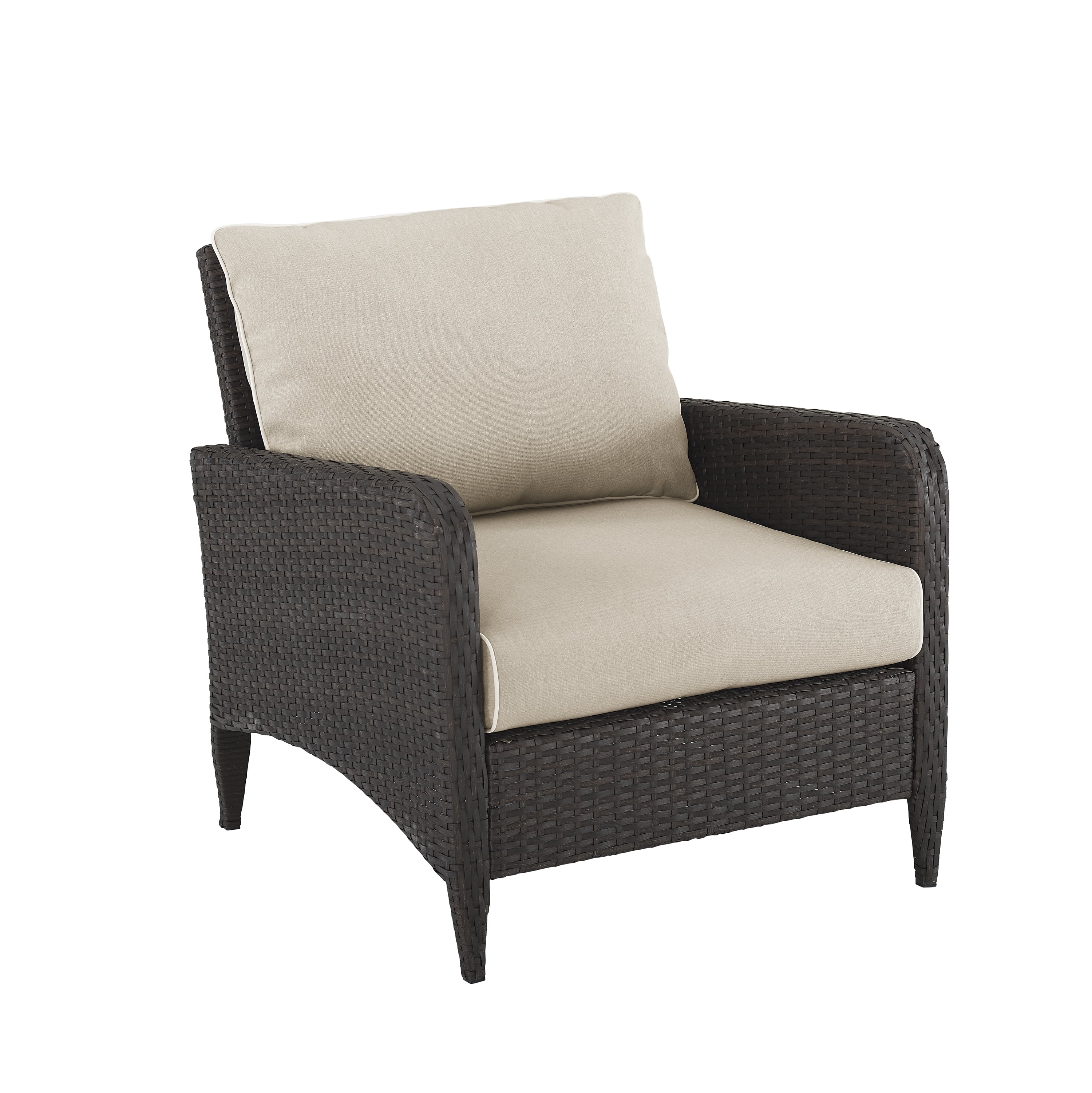 Crosley Kiawah Outdoor Wicker Arm Chair in Sand