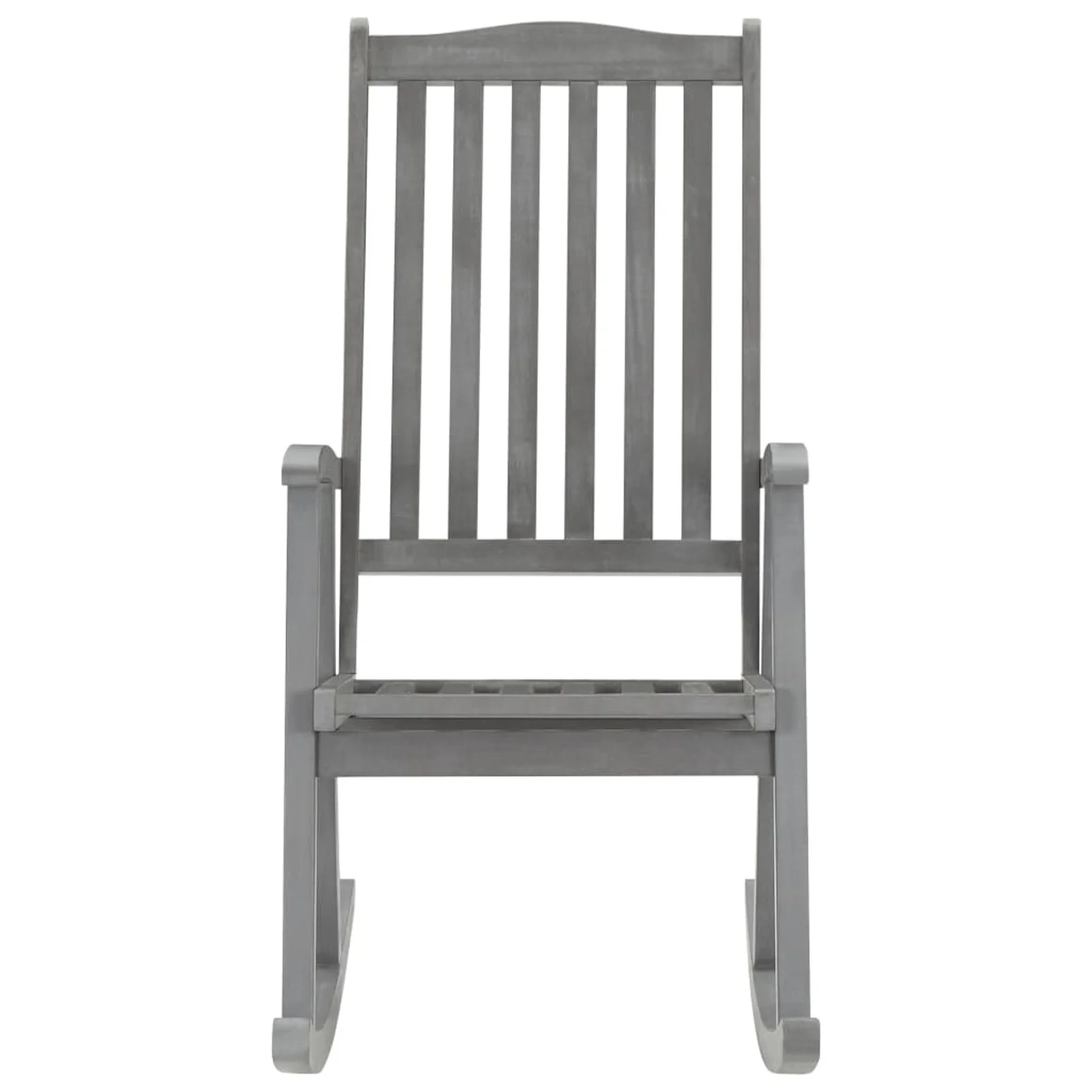 Tomshoo Rocking Chair with Cushions Gray Solid Acacia Wood