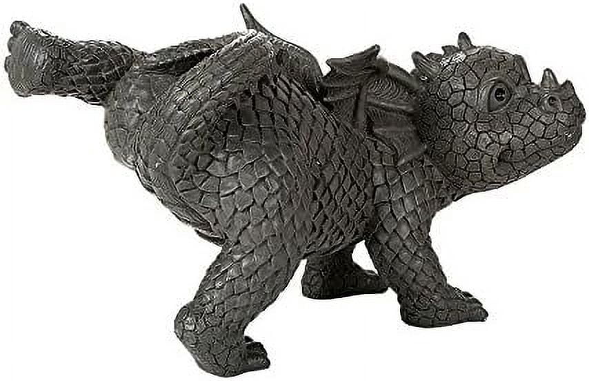 Garden Dragon Peeing Dragon Decorative Garden Accent Sculpture Stone Finish 10 Inch Tall