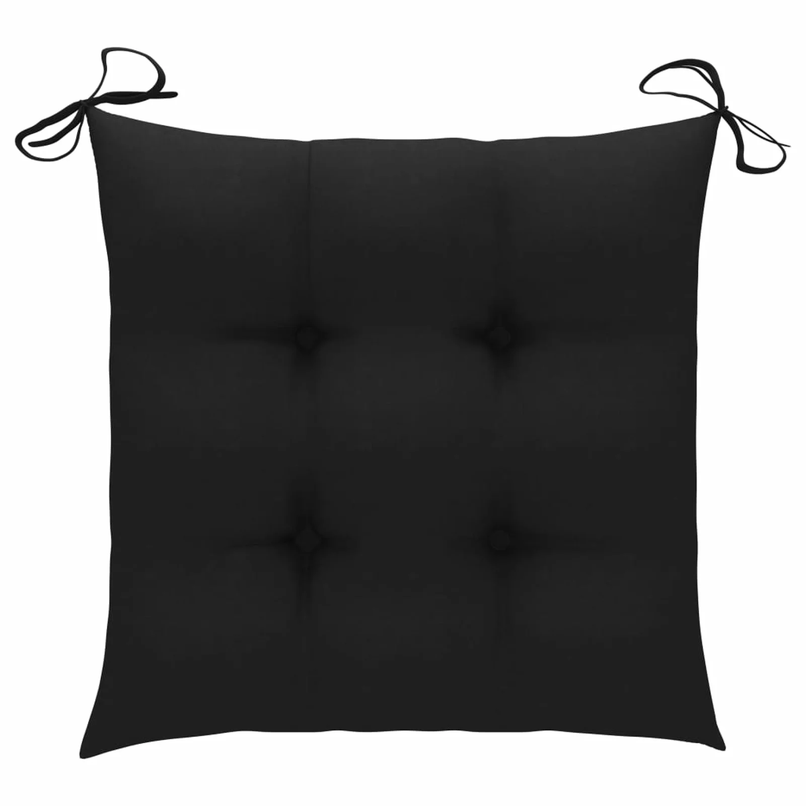 Dcenta 2 Piece Garden Chair Cushions Fabric Soft Seat Pad Patio Chair Cushion Black for  Furniture 15.7 x 15.7 x 2.8 Inches (L x W x T)