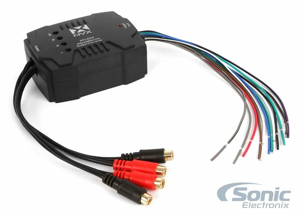 Massive Audio BP1000.4 v2 1000W Max 4-Channel 2 ohm Stable Amplifier + NVX XFLOC4 Line-Output-Converter + 4 Gauge Amp Kit