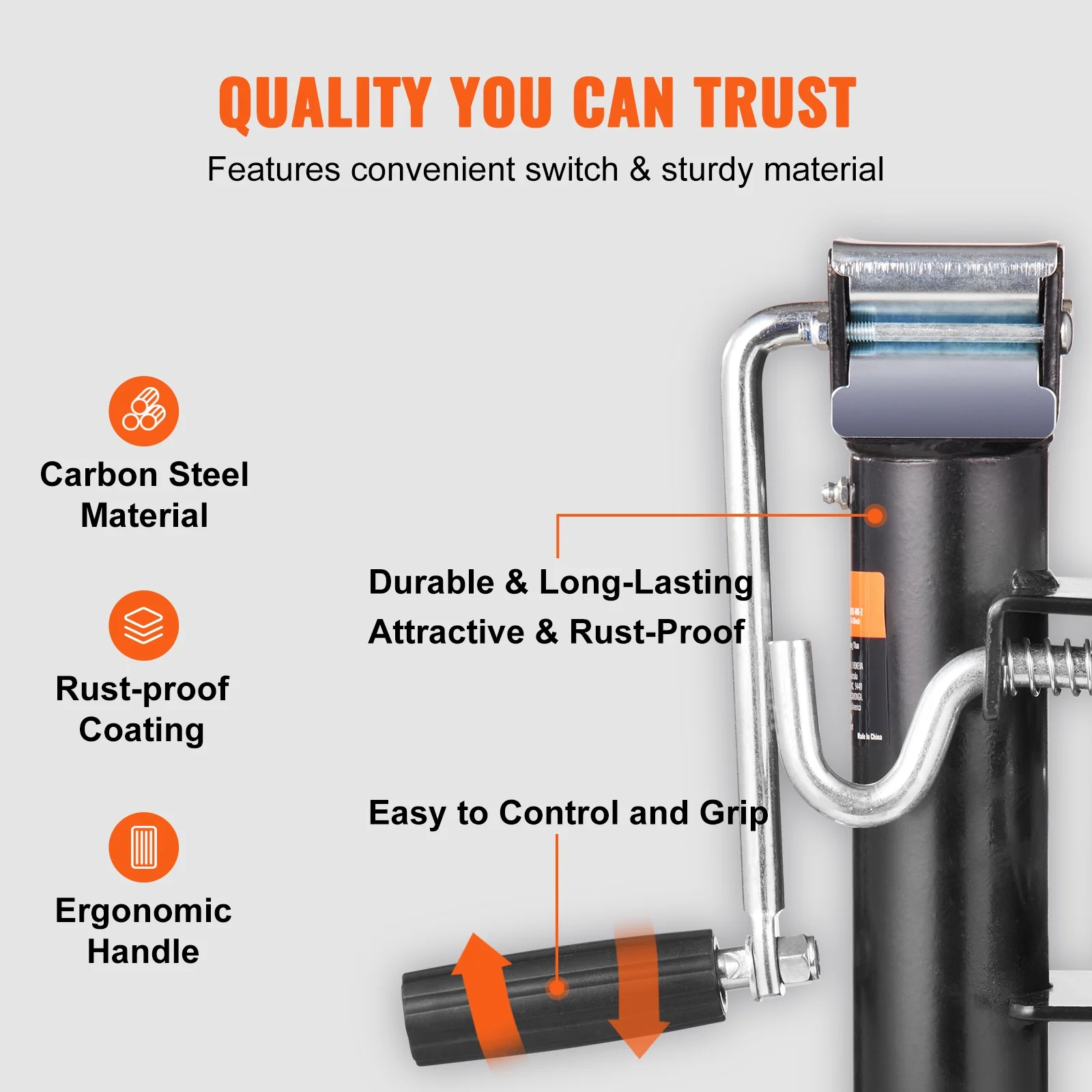 SKYSHALO Trailer Jack Trailer Tongue Jack Bolt 2500 lbs Weight Height Adjustable