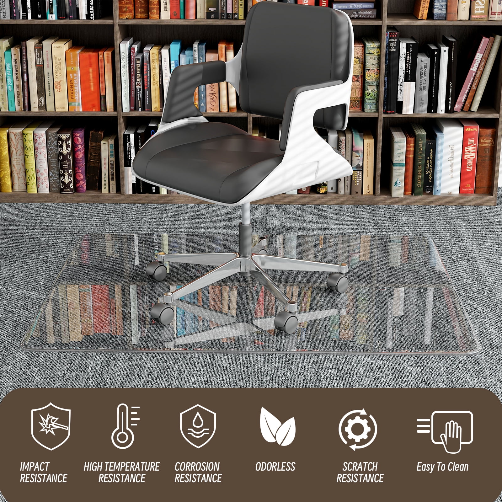 34x46 Tempered Glass Office Chair Mat