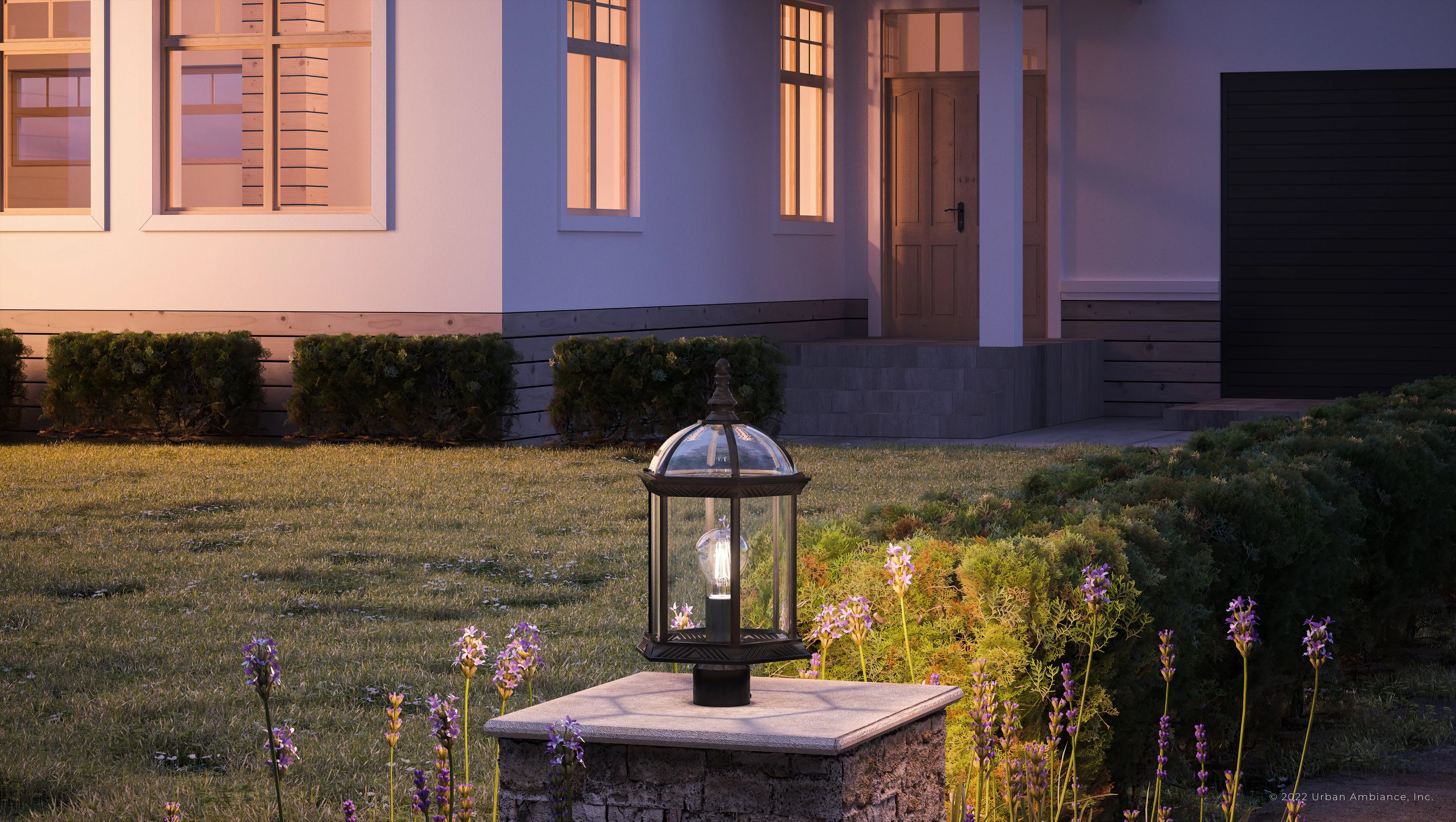 Luxury Transitional Post Light, 18.125H x 9.75W, with Traditional Style, Olde Bronze, UHP1374 by Urban Ambiance