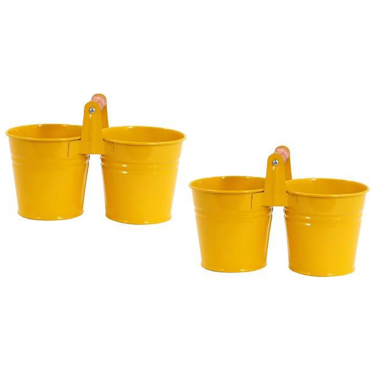 Houston International Trading 8122E SAFF S-2 Enameled Galvanized Double Planter - Set of 2