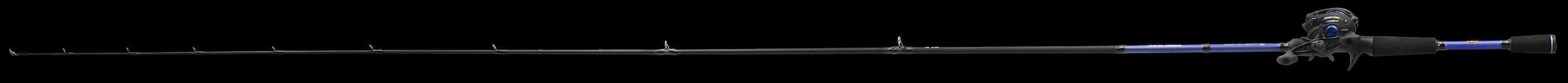 Lew's American Hero Baitcast Reel and Fishing Rod Combo, 7-Foot Rod, Left-Hand Retrieve, Black/Blue