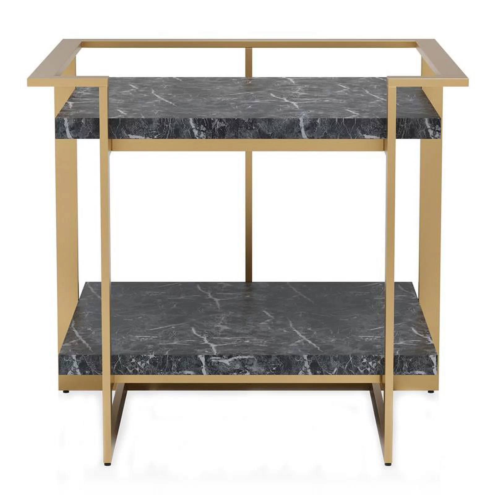 Furniture of America Meliman Contemporary Metal 1-Shelf End Table in Gold