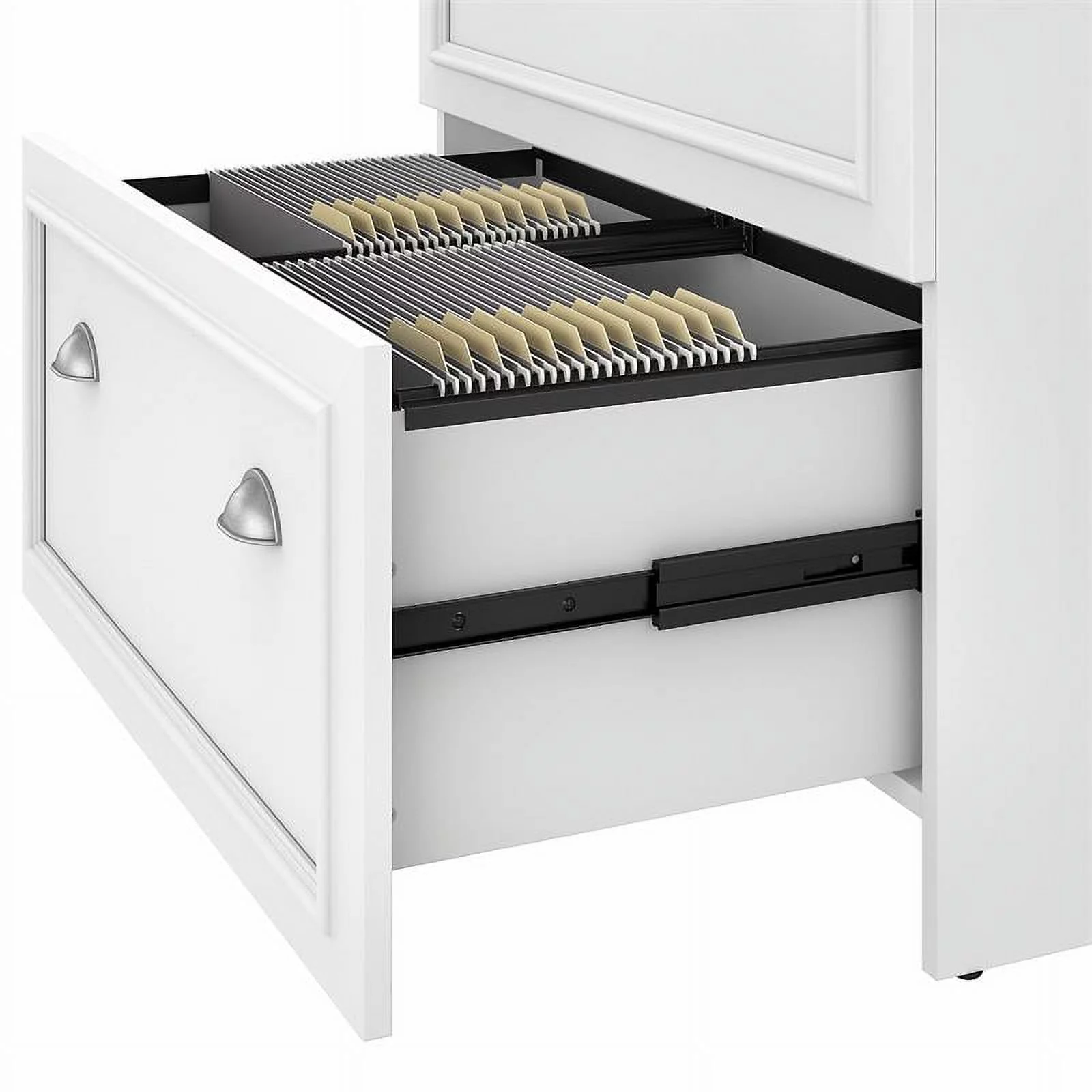 Home Square 2 Piece Engineered Wood Filing Cabinet Set in White and Gray