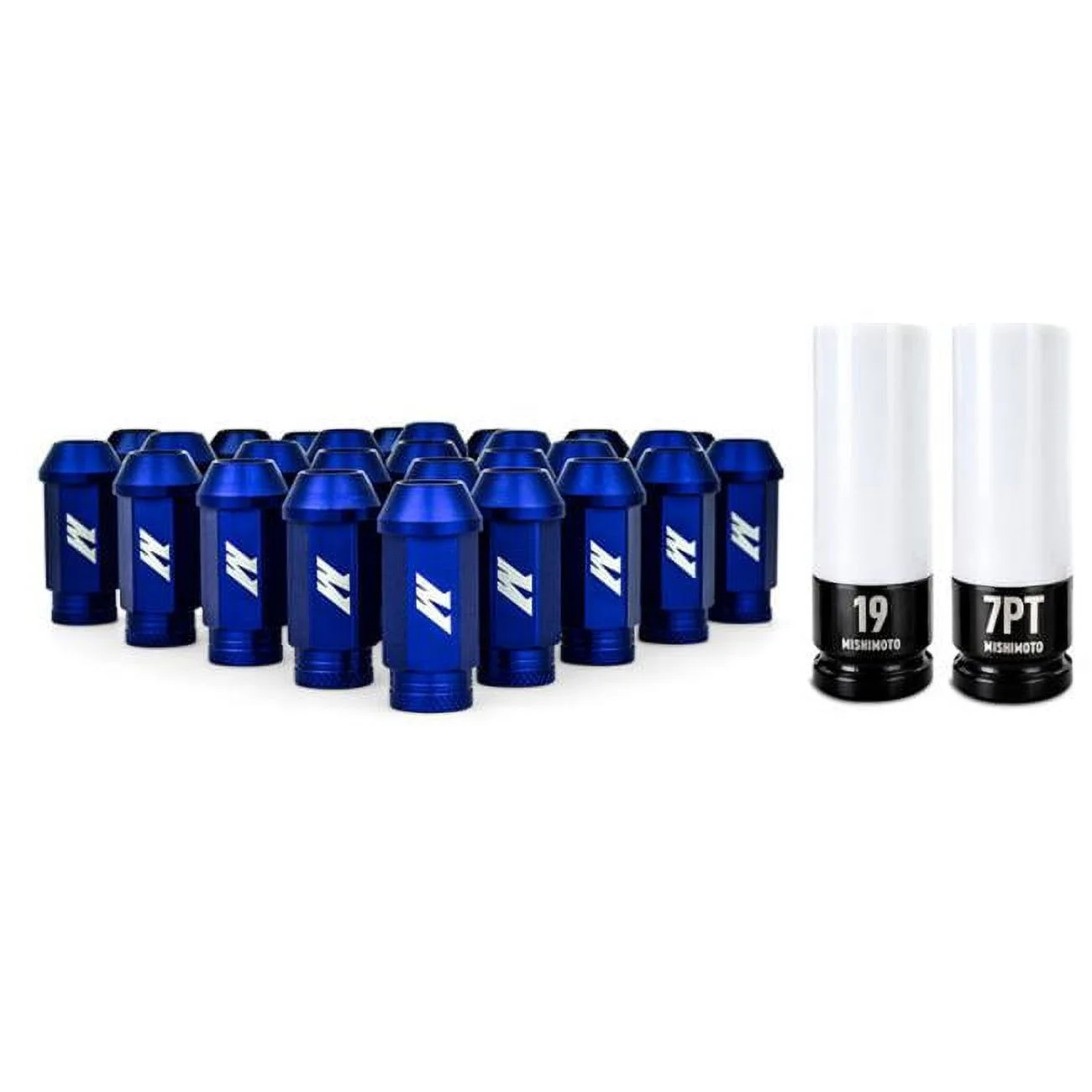 Mishimoto  M12 x 1.5 mm Aluminum Locking Lug Nuts, Blue - 27 Piece