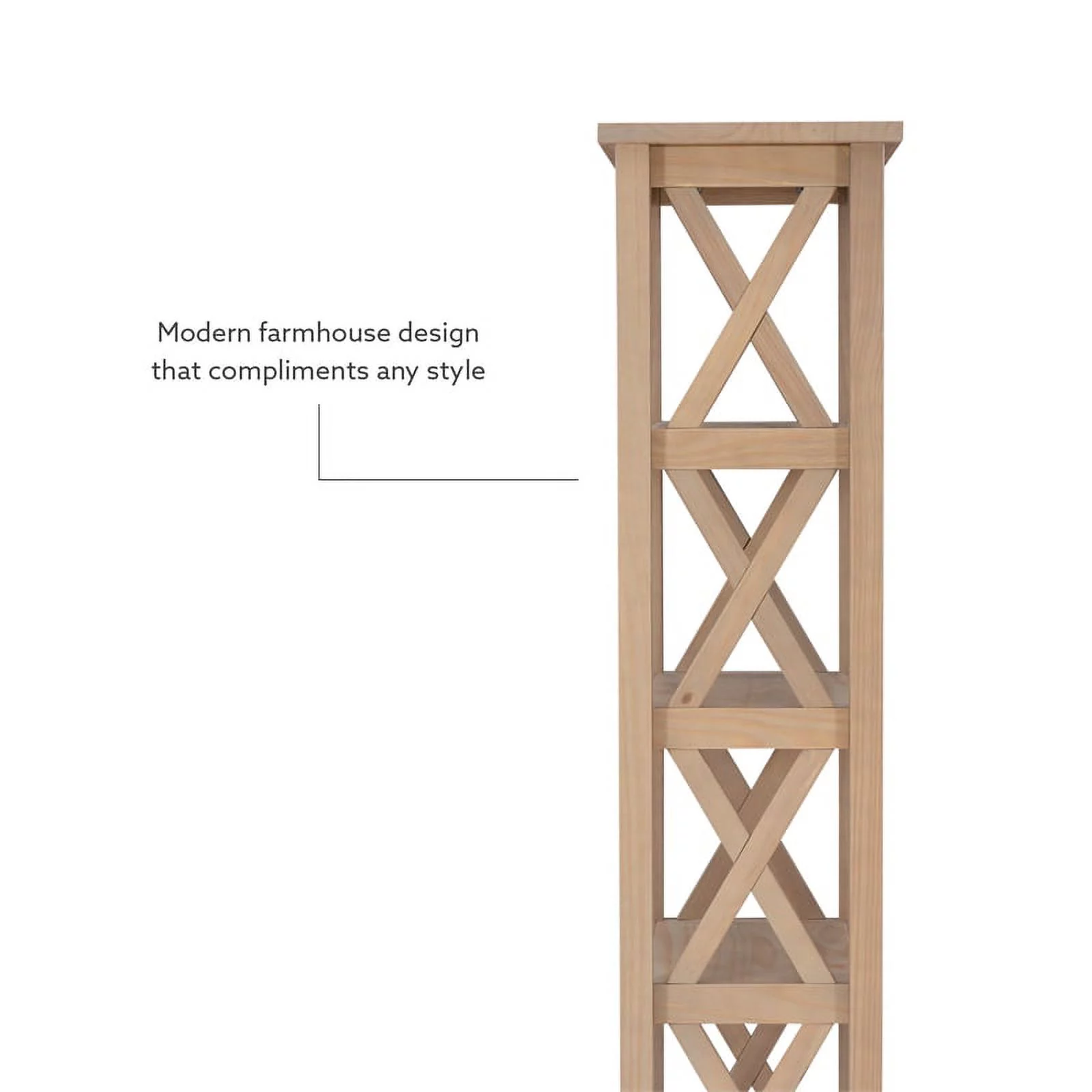 Linon Dalton Pine Wood Bookcase in Driftwood Brown