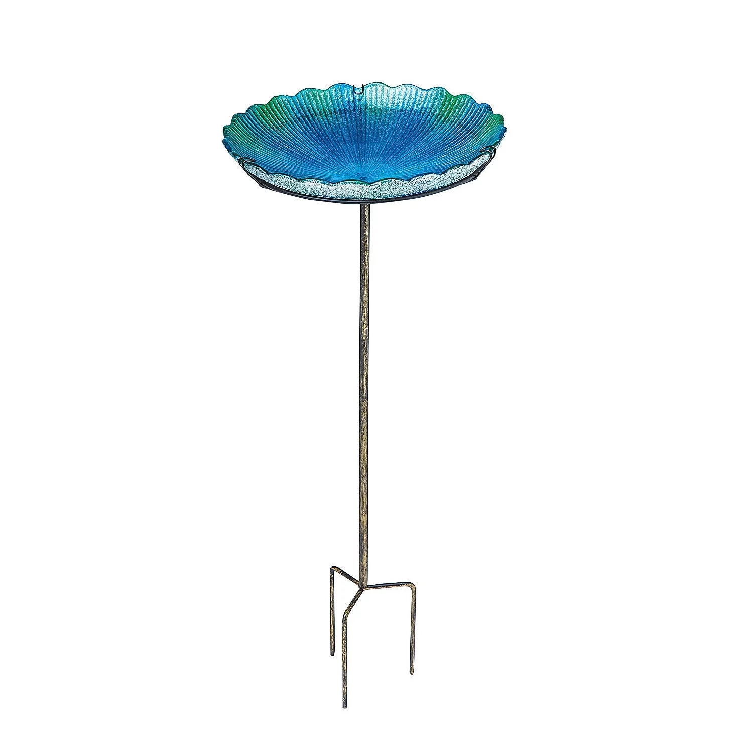 Evergreen Birdbath on Stake Sea Glass