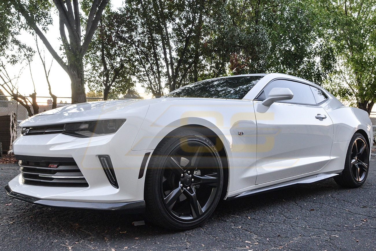 Replacement For 2016-2018 Chevrolet Camaro SS & RS | ZL1 Style Side Skirts Rocker Panel Extension Pair (Carbon Fiber)&nbsp;