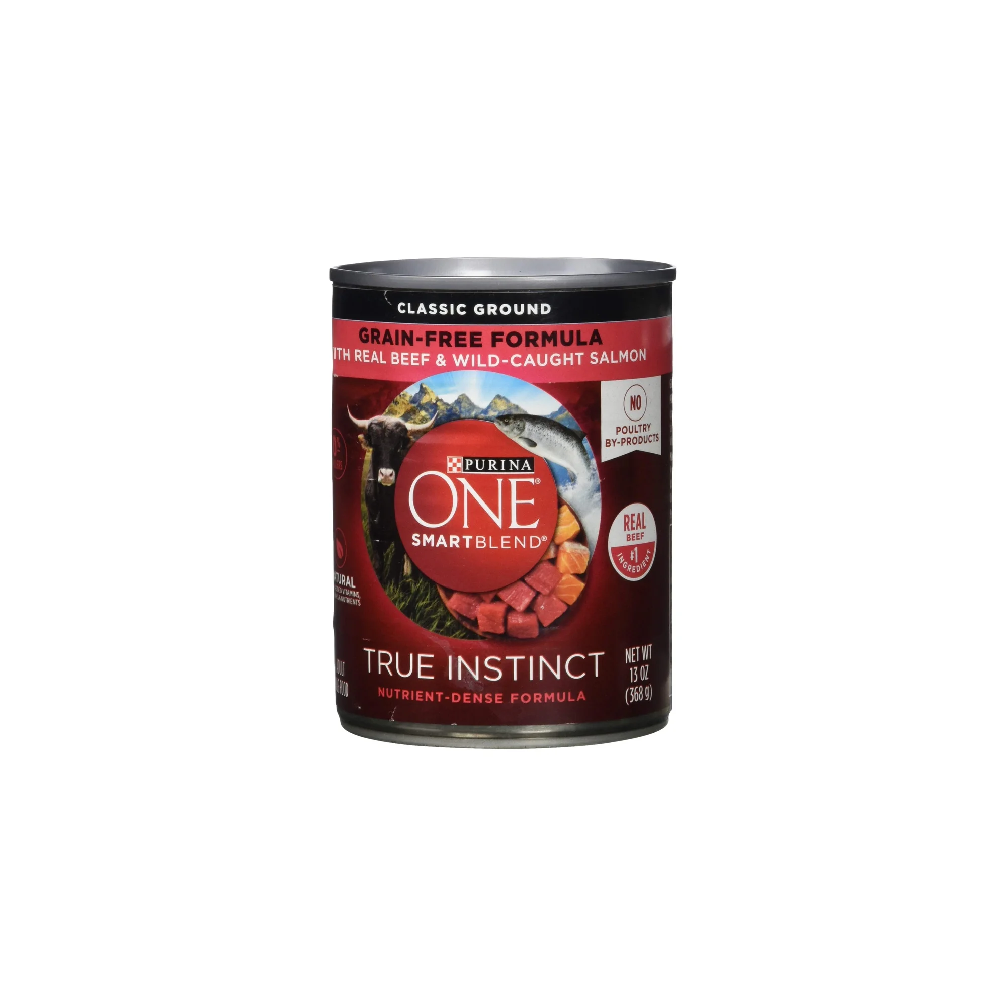 Purina One Wet Dog Food Real Beef and Wild-Caught Salmon 13 Oz (Pack of 5)