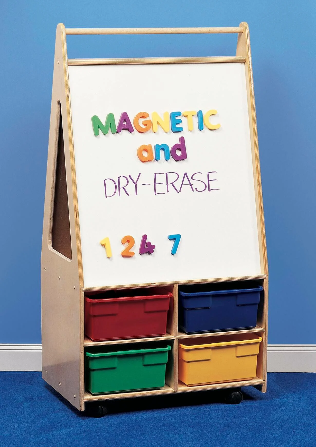 Childcraft Mobile Magnetic Dry-Erase Easel, Double Sided, 24-3/4 x 16 x 46 Inches