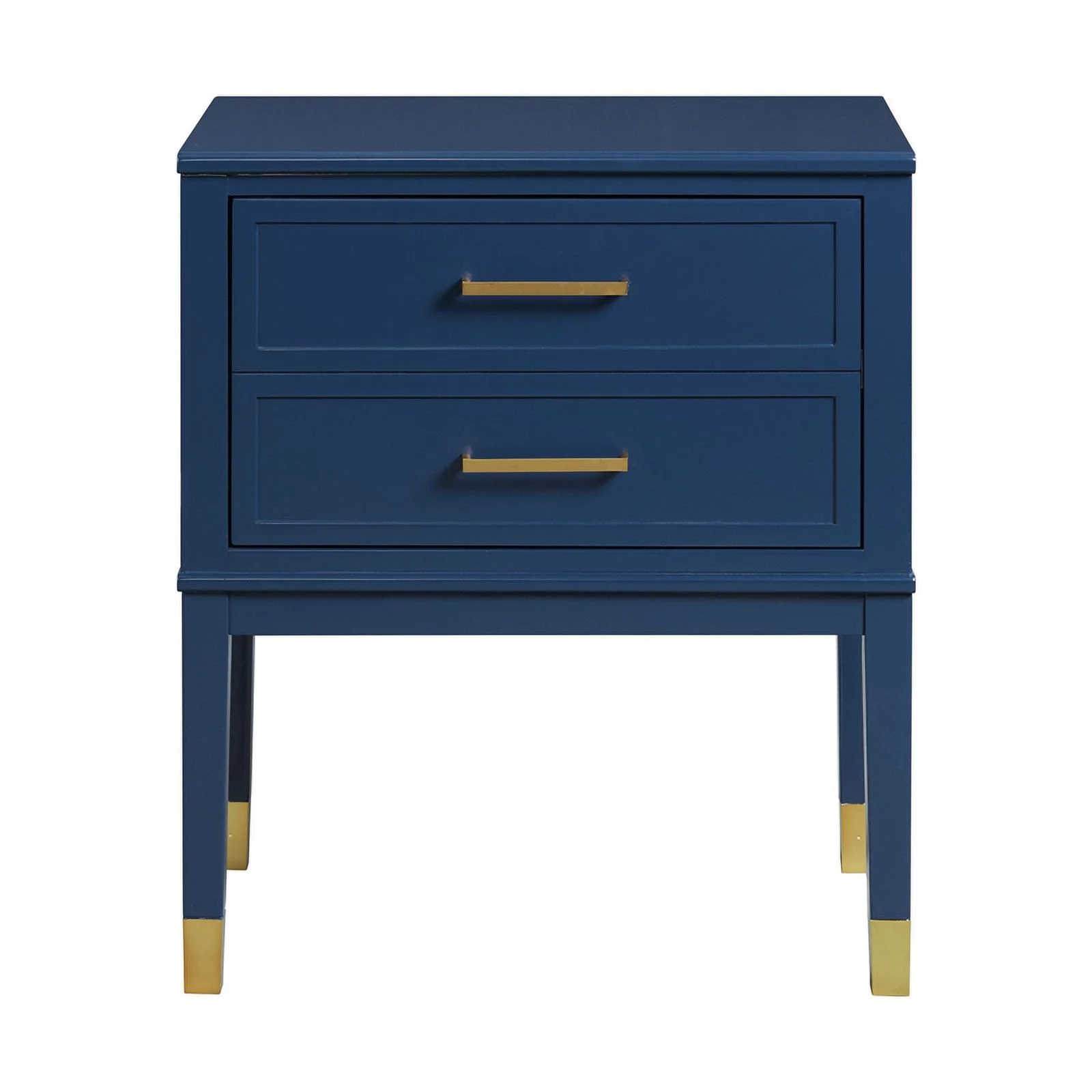 Pemberly Row Traditional Rectangular Side Table in Navy Finish