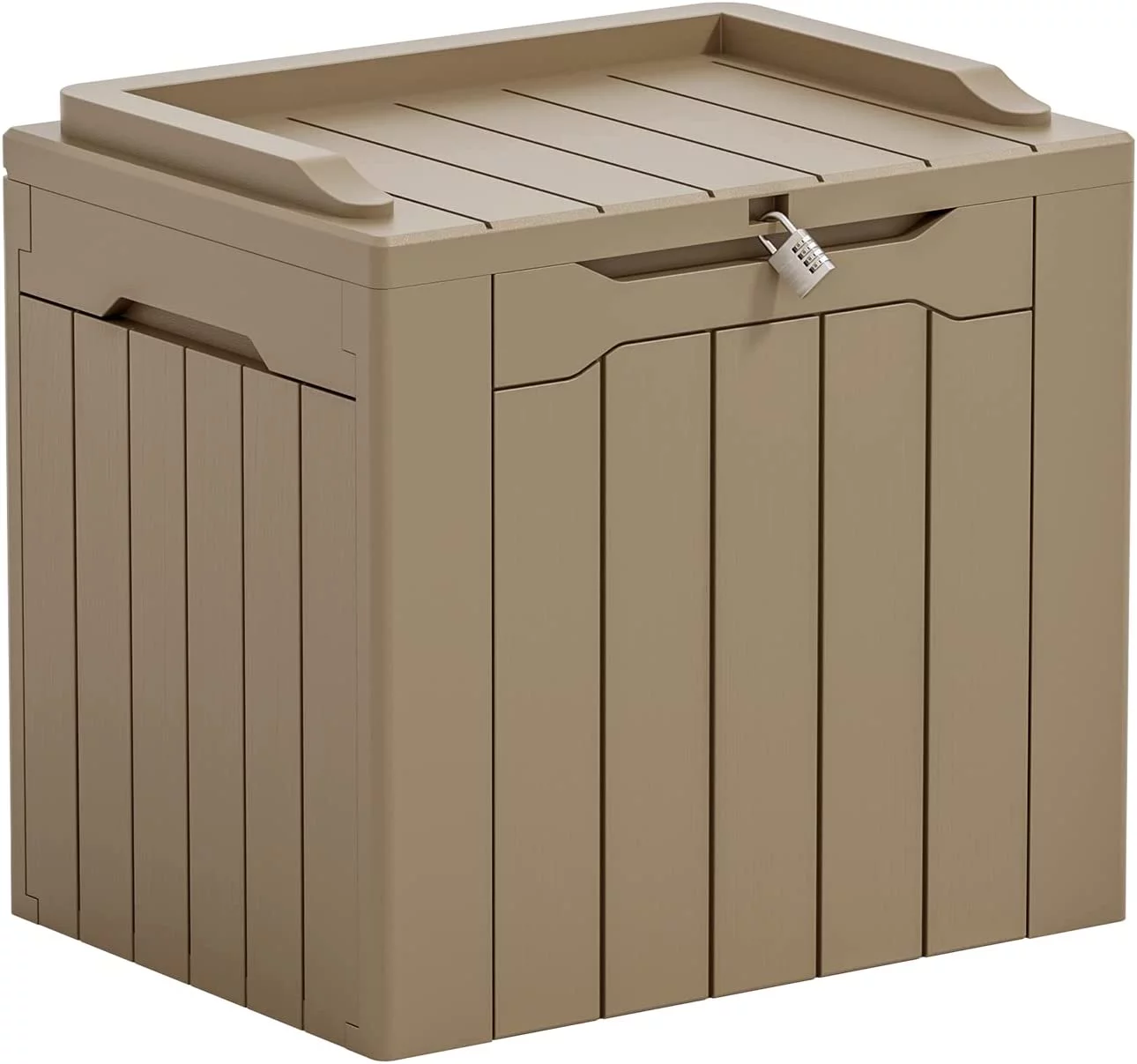 TLKJ 31 Gallon Resin Deck Box Large Outdoor Storage for Patio Furniture  Garden Tools  Pool Supplies  Weatherproof and UV Resistant  Lockable  Dark Brown