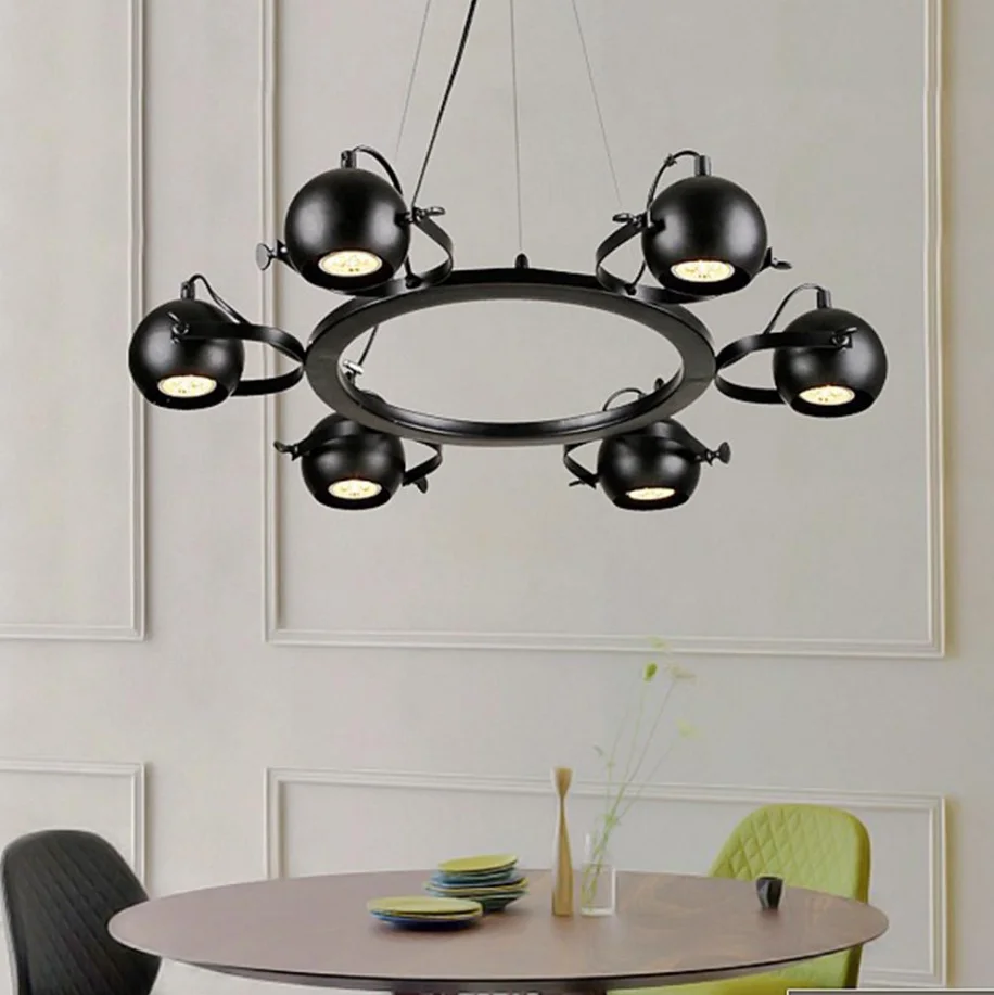 KPIBEST 6-Light Black Farmhouse Chandelier, 25.6