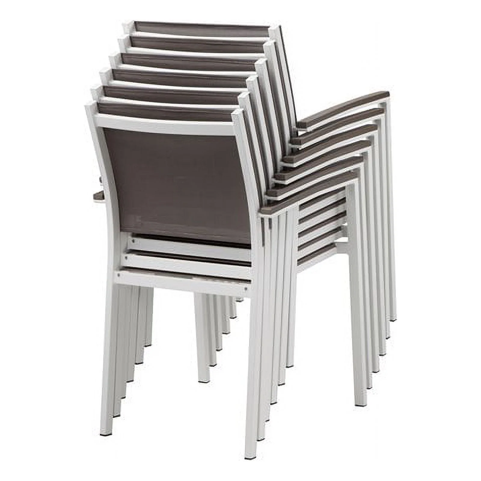 Pangea Home Chester 15-piece Modern Aluminum Patio Sofa Set in White/Gray