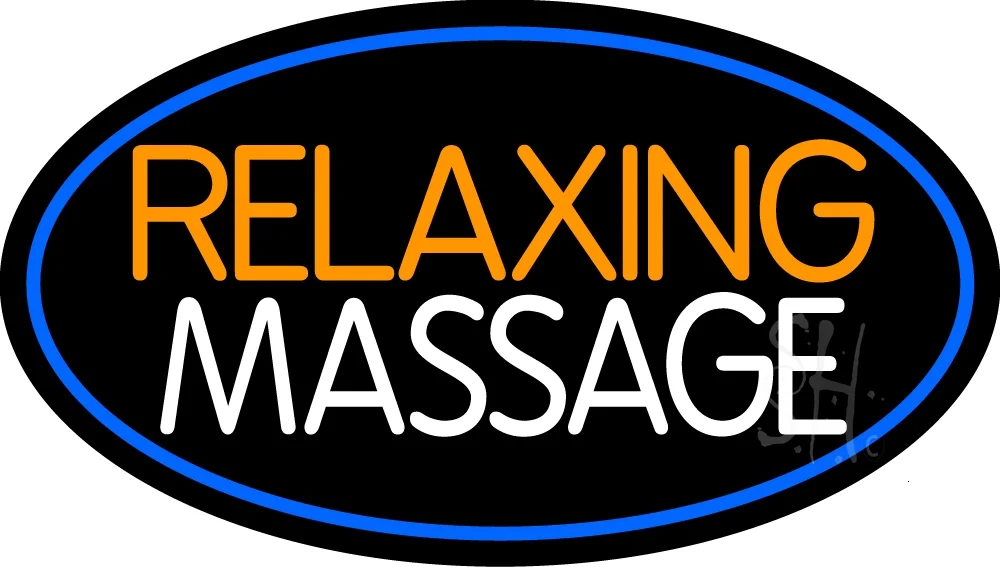 Relaxing Massage LED Neon Sign 13 x 24 - inches, Black Square Cut Acrylic Backing, with Dimmer - Bright and Premium built indoor LED Neon Sign for Spa interior decor and storefront.