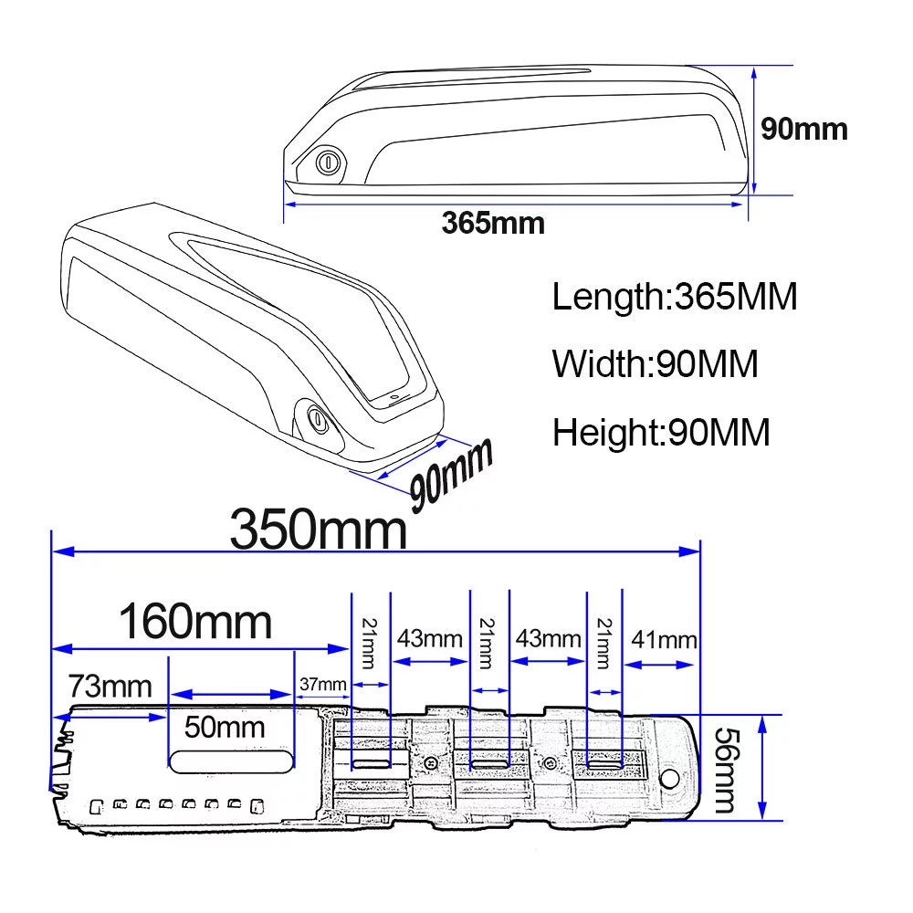 36V /48V Battery Lithium ion Electric Bike Battery with Charger, BMS Protection, Safe Lock for Electric Bicycle/Mountain Bike Motor - 36V14.5AH