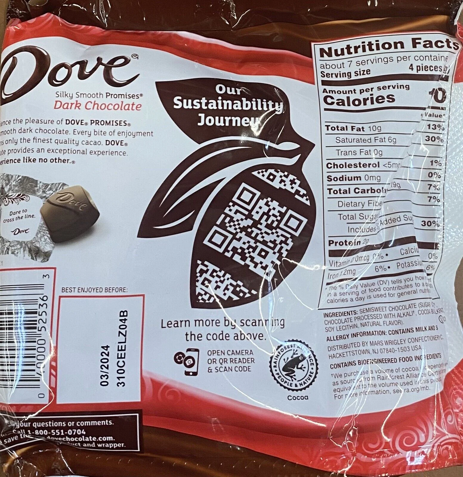 2x Dove Dark Chocolate Silky Smooth Promises Candy Bag 8.46 Oz - 2 PACK