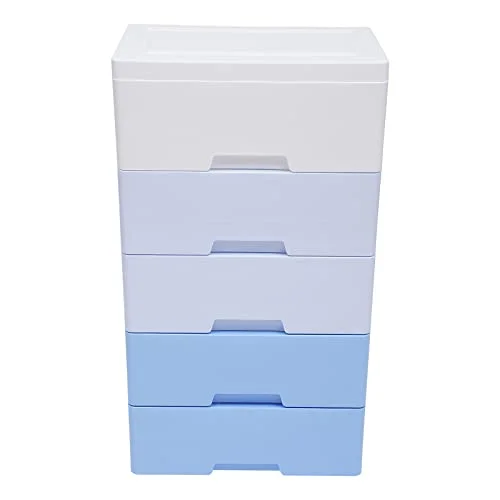 NG NOPTEG Plastic Drawers Dresser, Storage Cabinet with 5 Drawers, Closet Drawers Tall Dresser Organizer for Clothes, Playroom, Bedroom Furniture