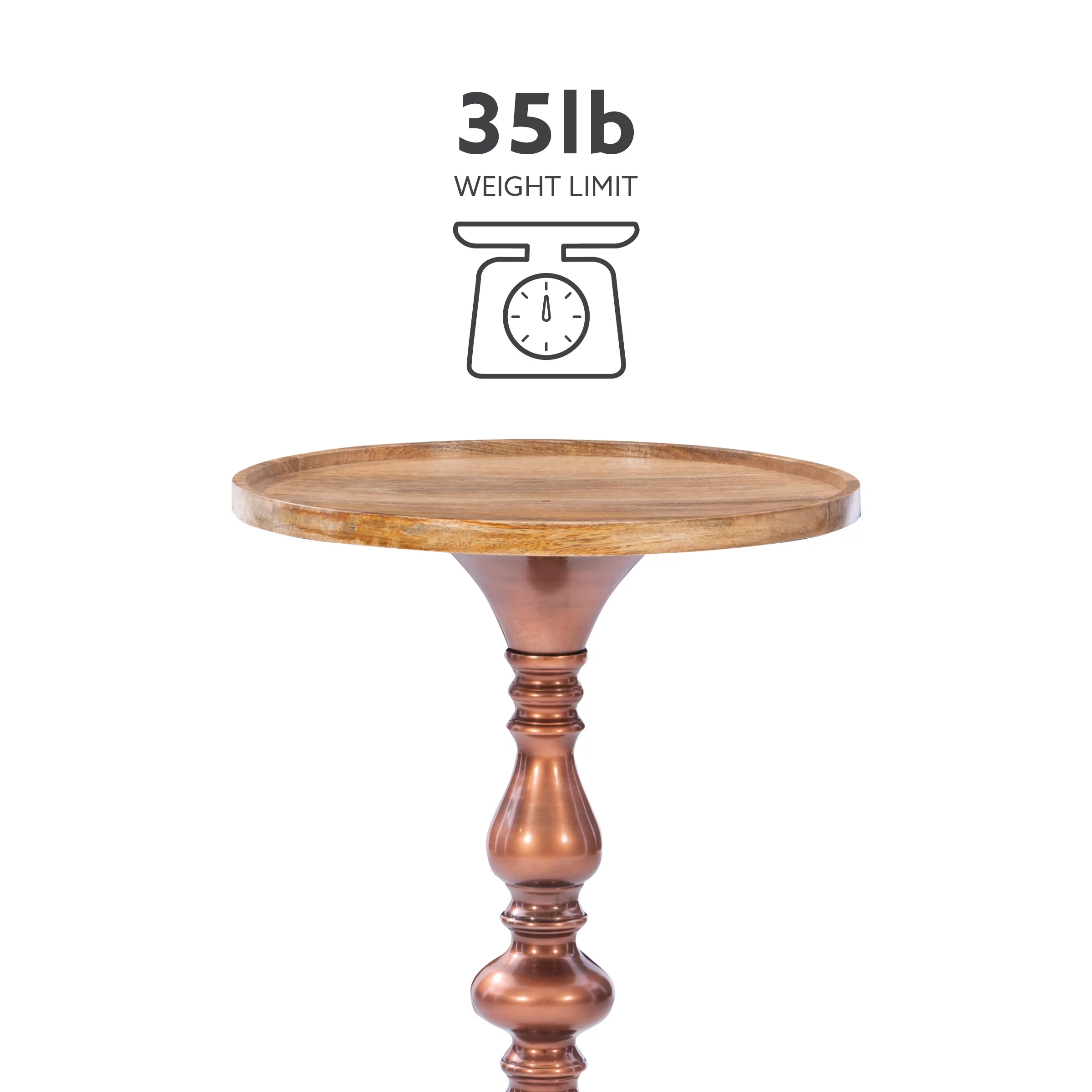 Powell Stephany Round Pedestal Drink Table, 25.75