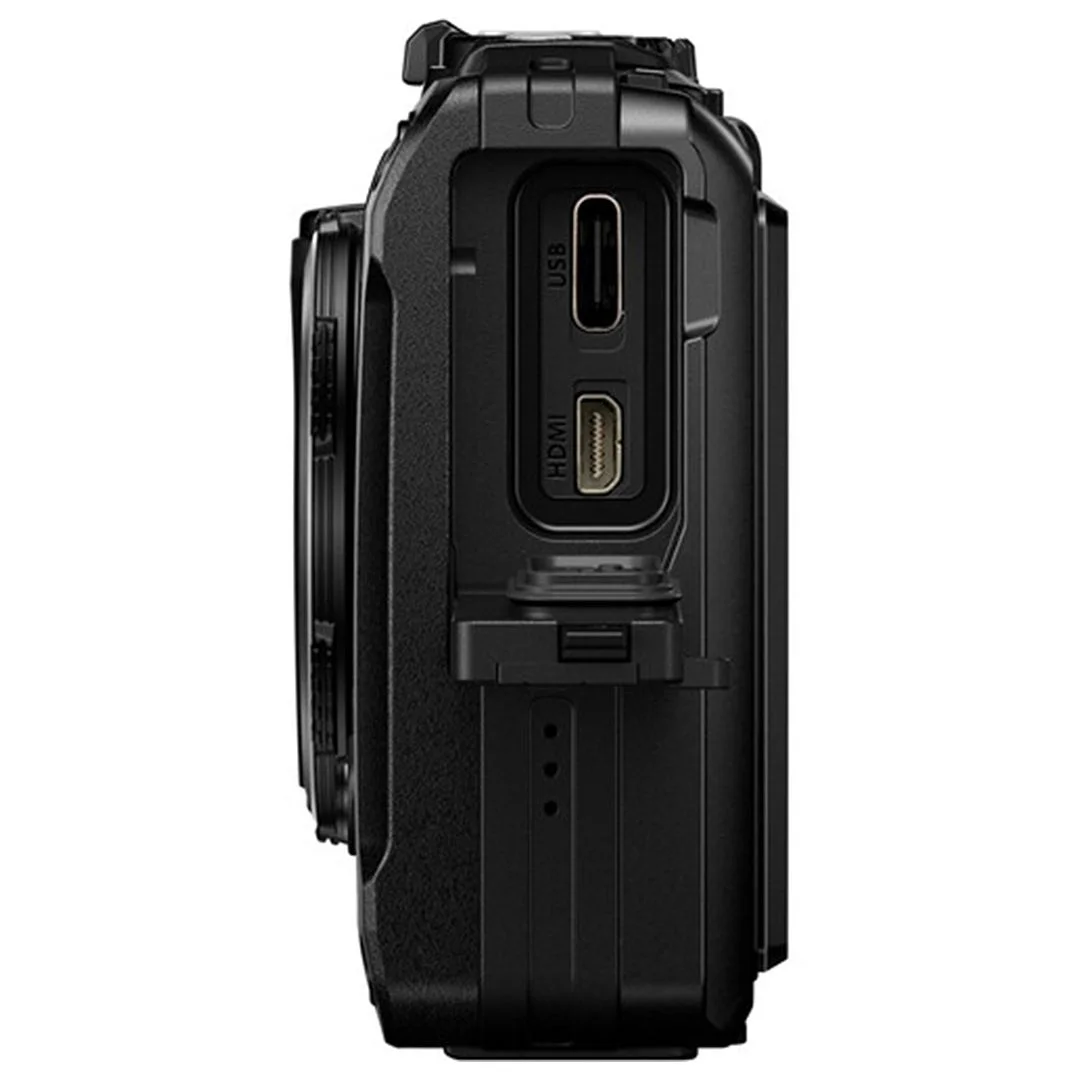 Olympus OM SYSTEM Tough TG-7 Digital Camera (Black) + SanDisk 64GB Memory Card + Case ZeeTech Accessory Bundle (Advanced Kit)