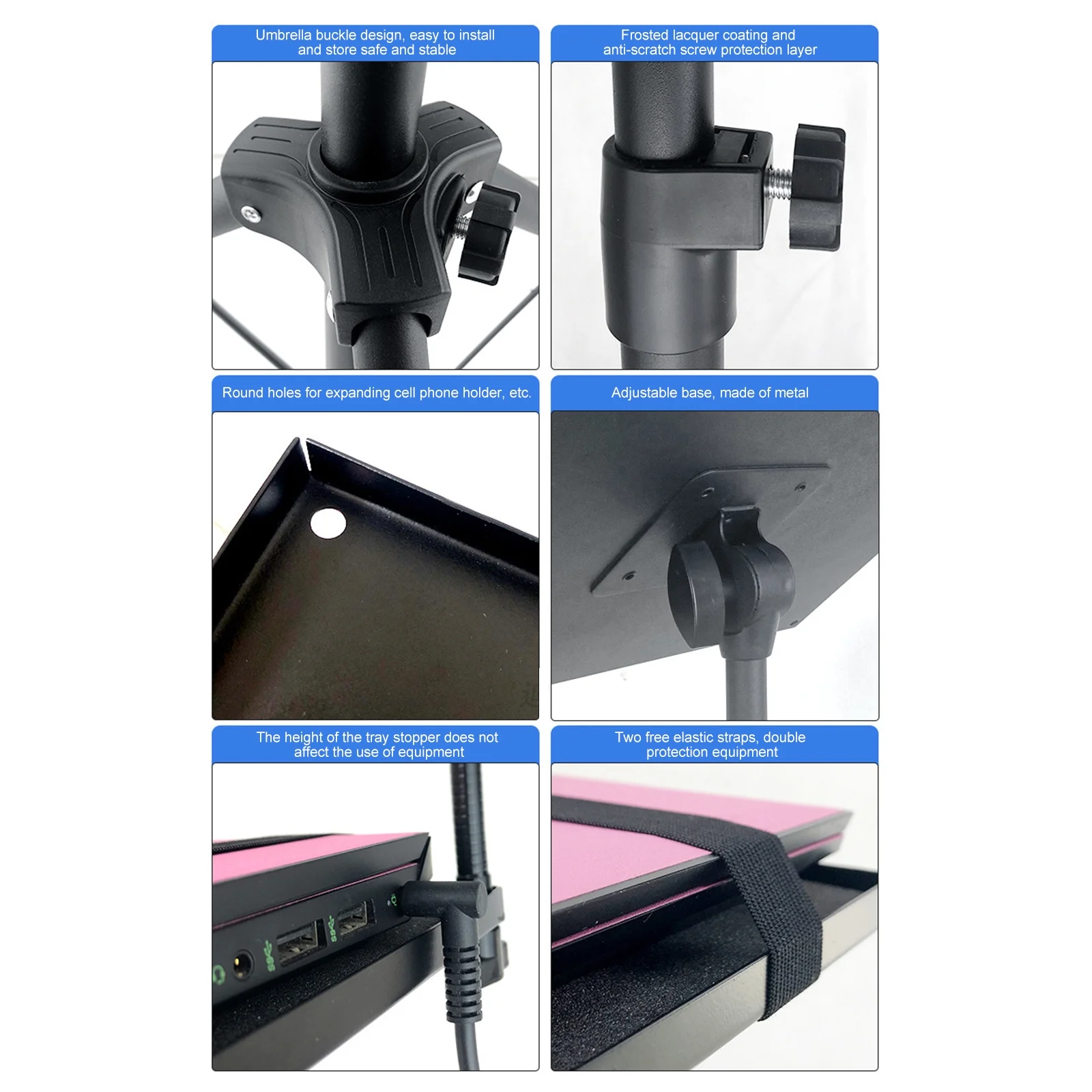 Dazzduo Stand,From 24-63 Inch Adjustable From 24-63 Laptop Stand With Universal Laptop Stand