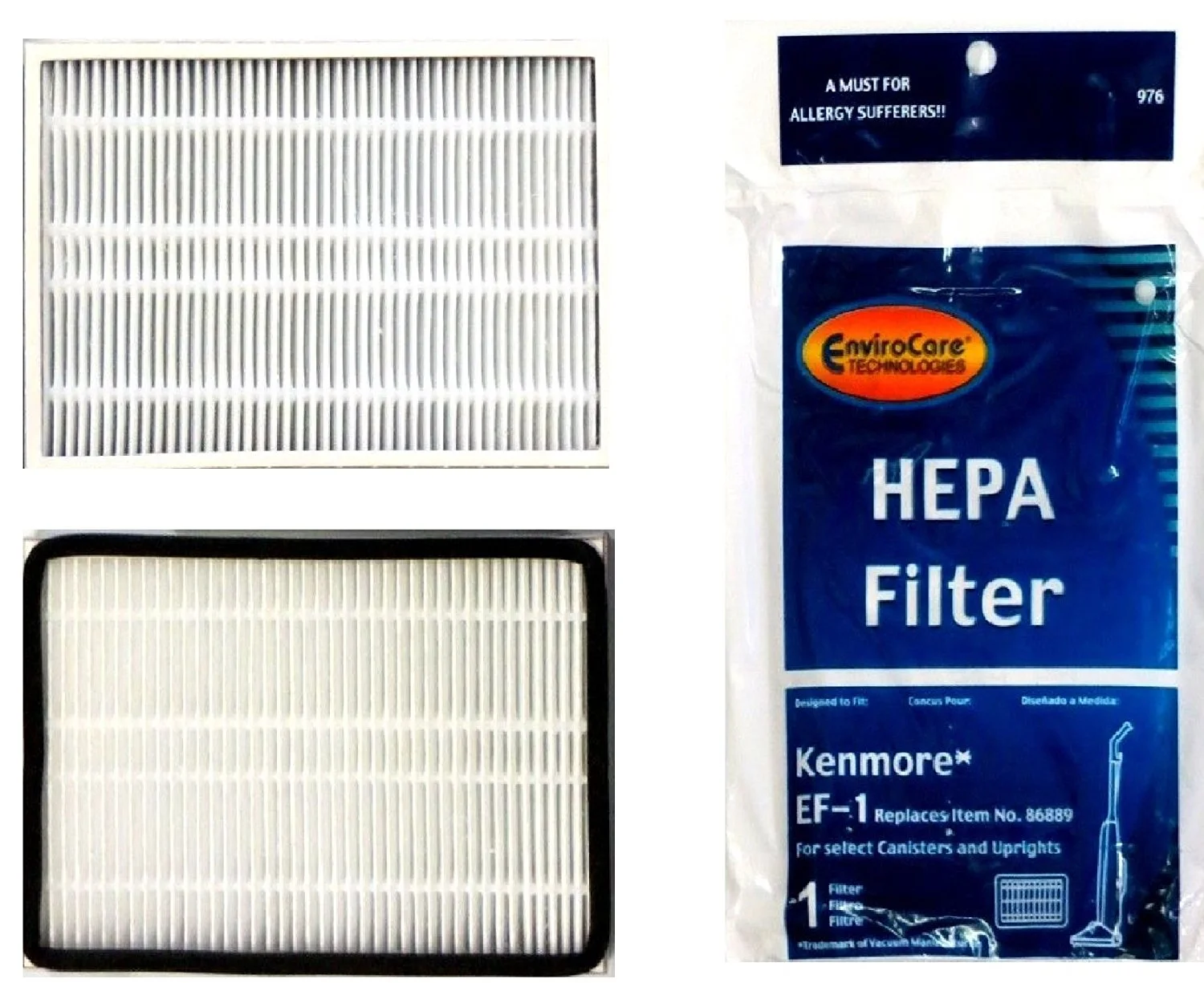 Envirocare Replacement Filter for Compatible with Kenmore HEPA Filters #86889 - EF1 3 pk