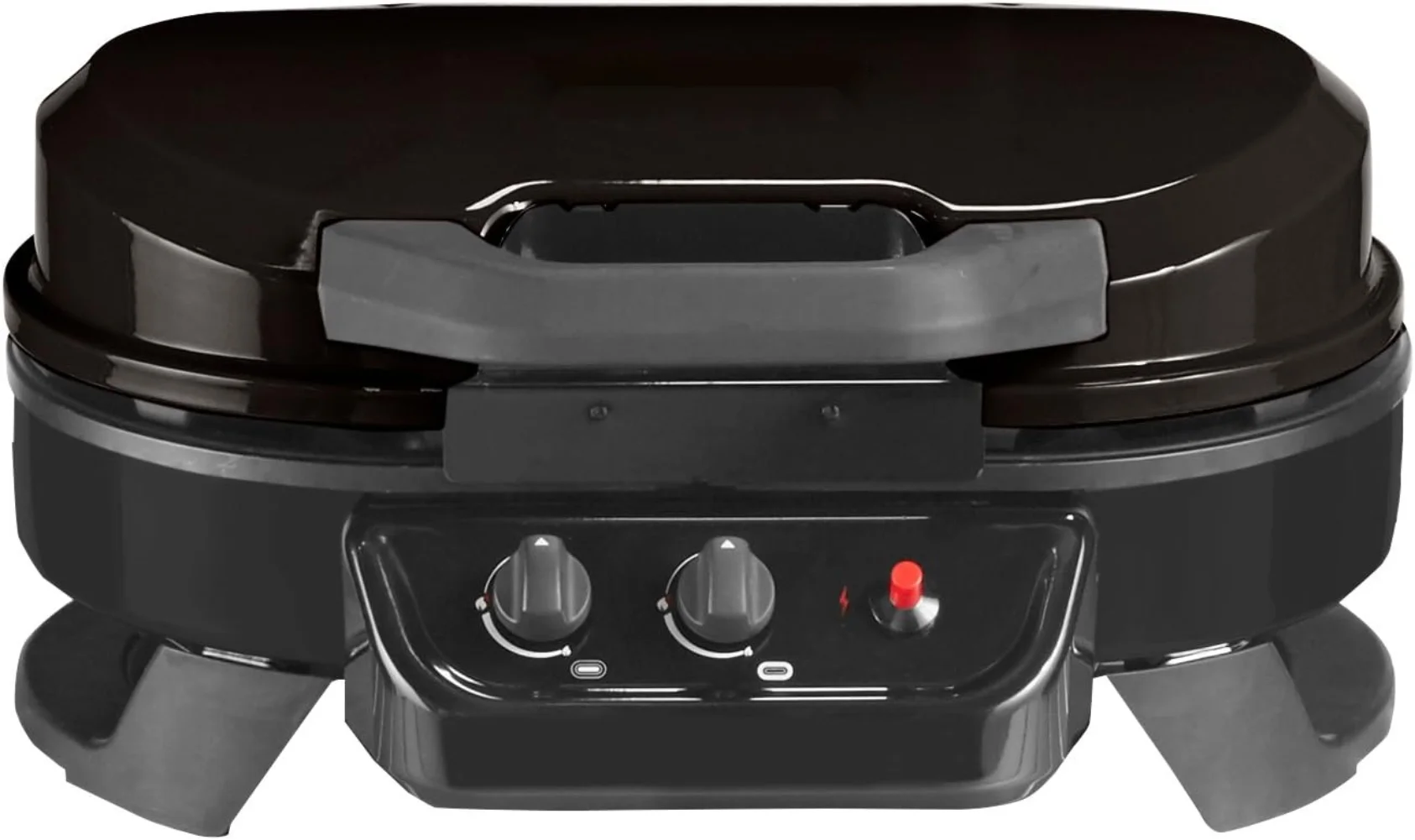 Portable Tabletop Propane Grill, Gas Grill with 2 Adjustable Burners, Instastart Ignition, & 11,000 BTUs of Power for Camping, Tailgating, Grilling - Black