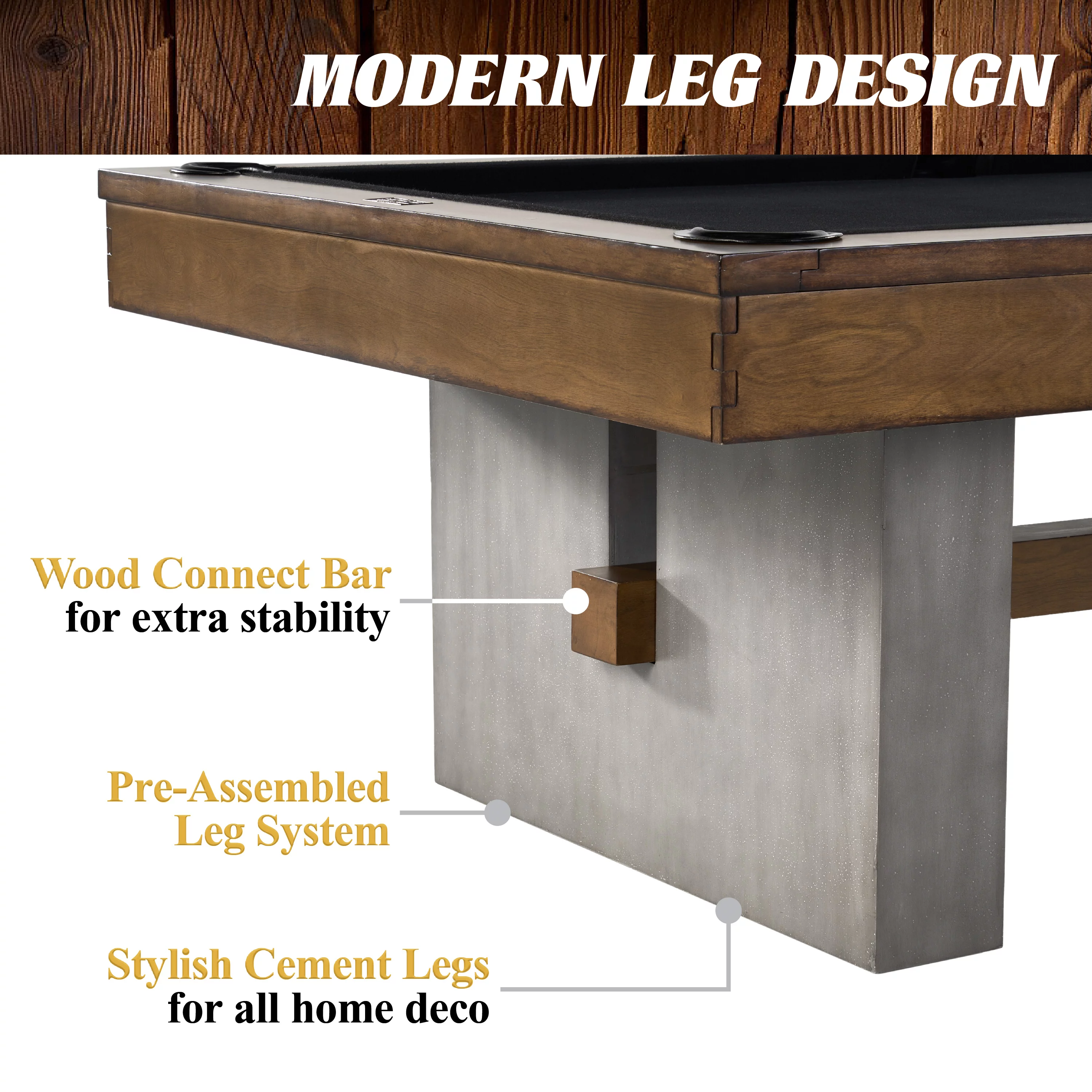 Barrington Billiards 8' Urban Slate-Tech Drop Pocket Table With Pool Ball and Cue Stick Set