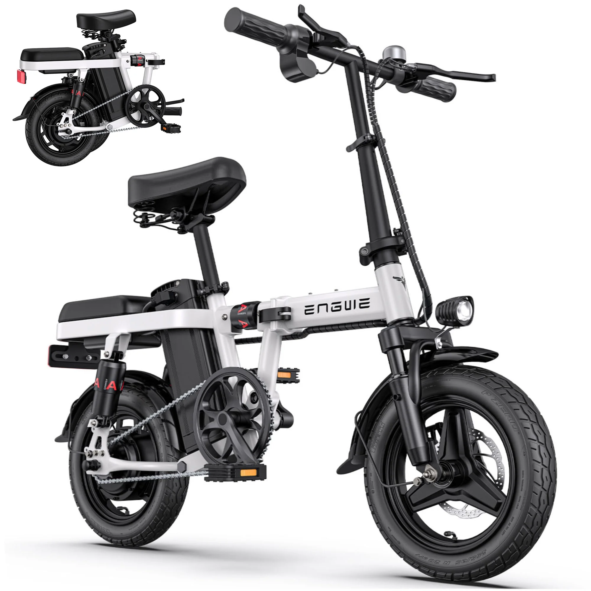 ENGWE T14 Mini Electric Bike for Adults Teens(White), 14