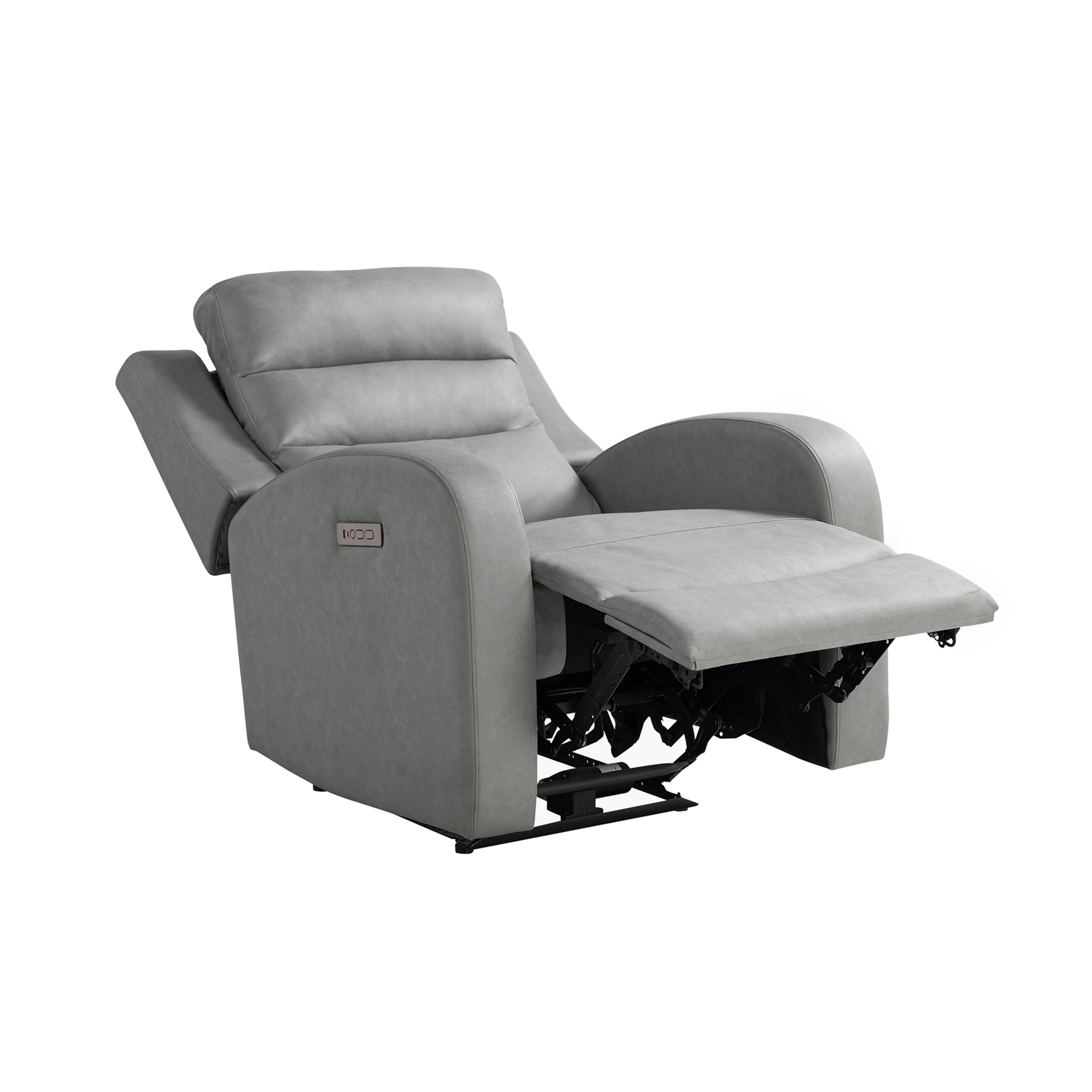 Relax A Lounger Avery Modern Recliner, Grey Faux Leather